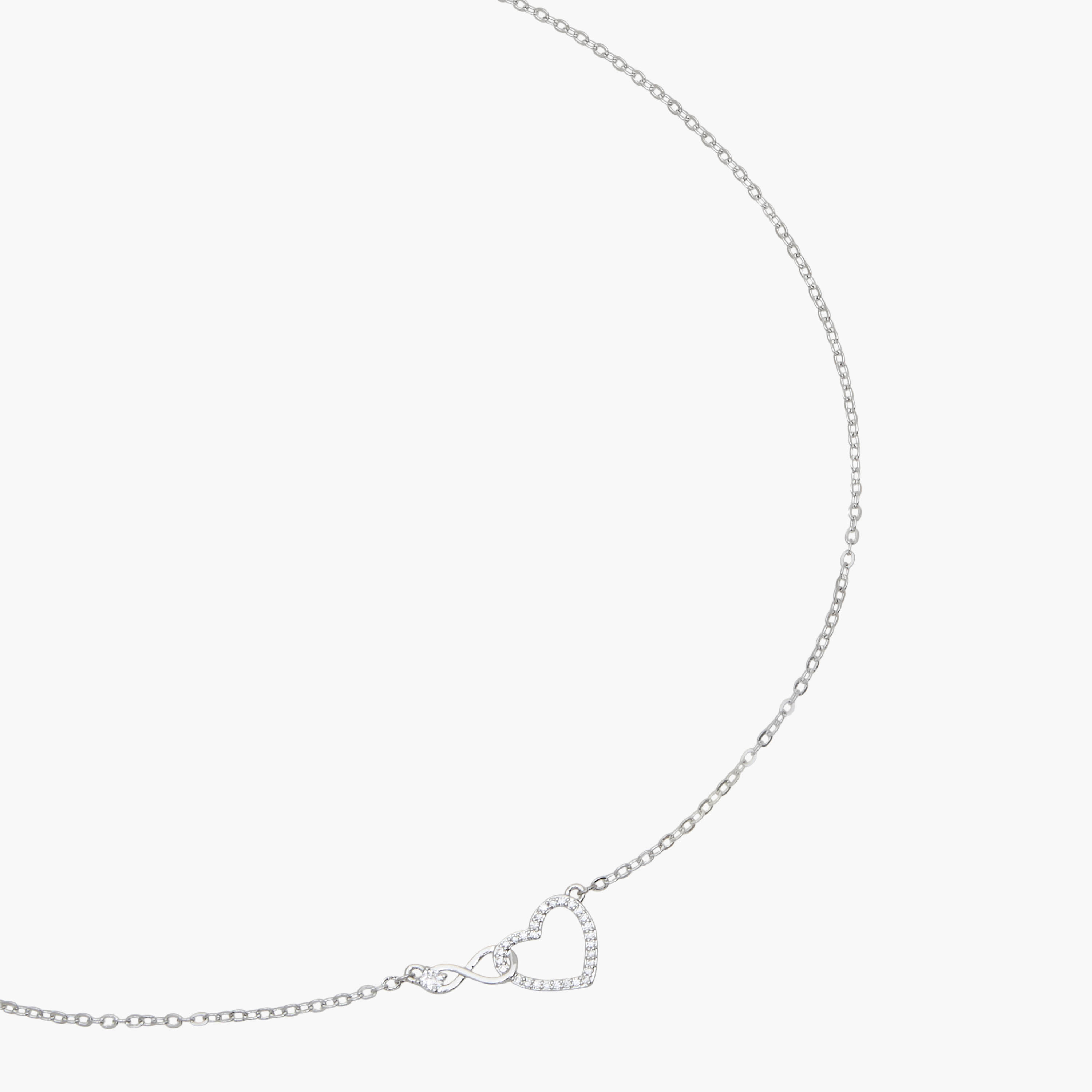Silver Tone Necklace with Heart Pendant-women-watchesandjewellery-jewellery-necklacesandpendants-image-2