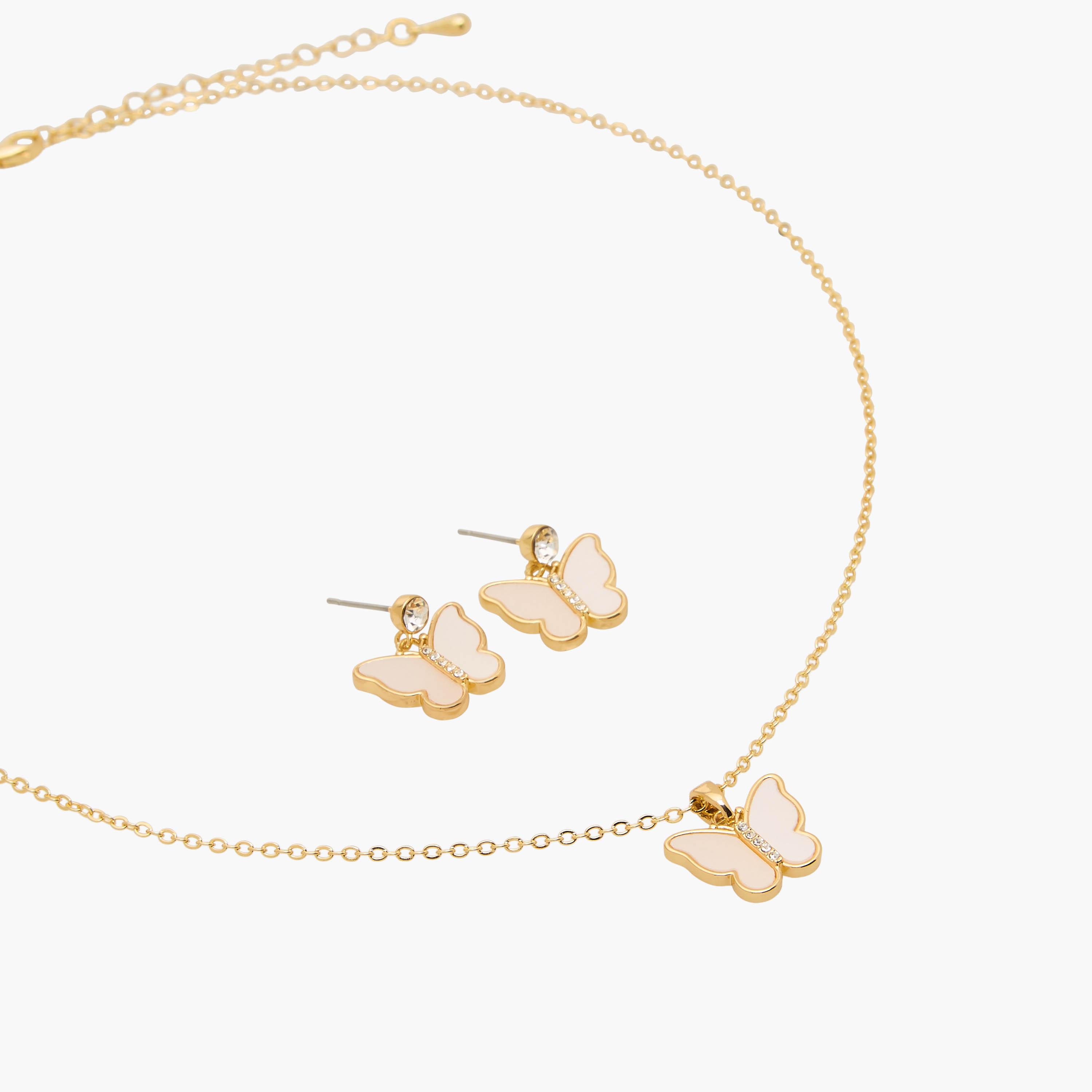 عقد وحلقان بدلاية فراشة - طقم من قطعتين-women-watchesandjewellery-jewellery-jewellerysets-image-3