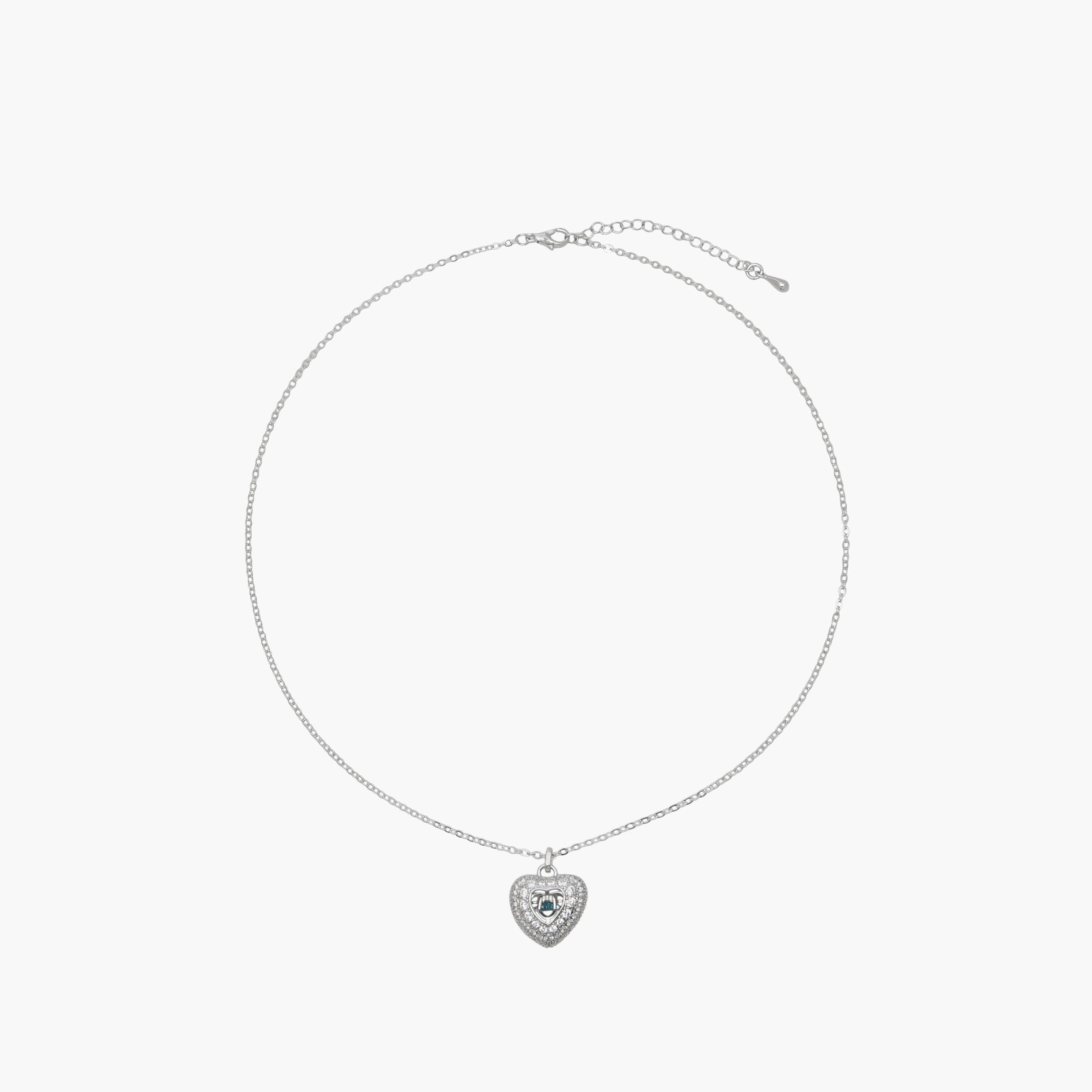 Silver Tone Necklace with Cubic Zirconia Heart Pendant-women-watchesandjewellery-jewellery-necklacesandpendants-image-1