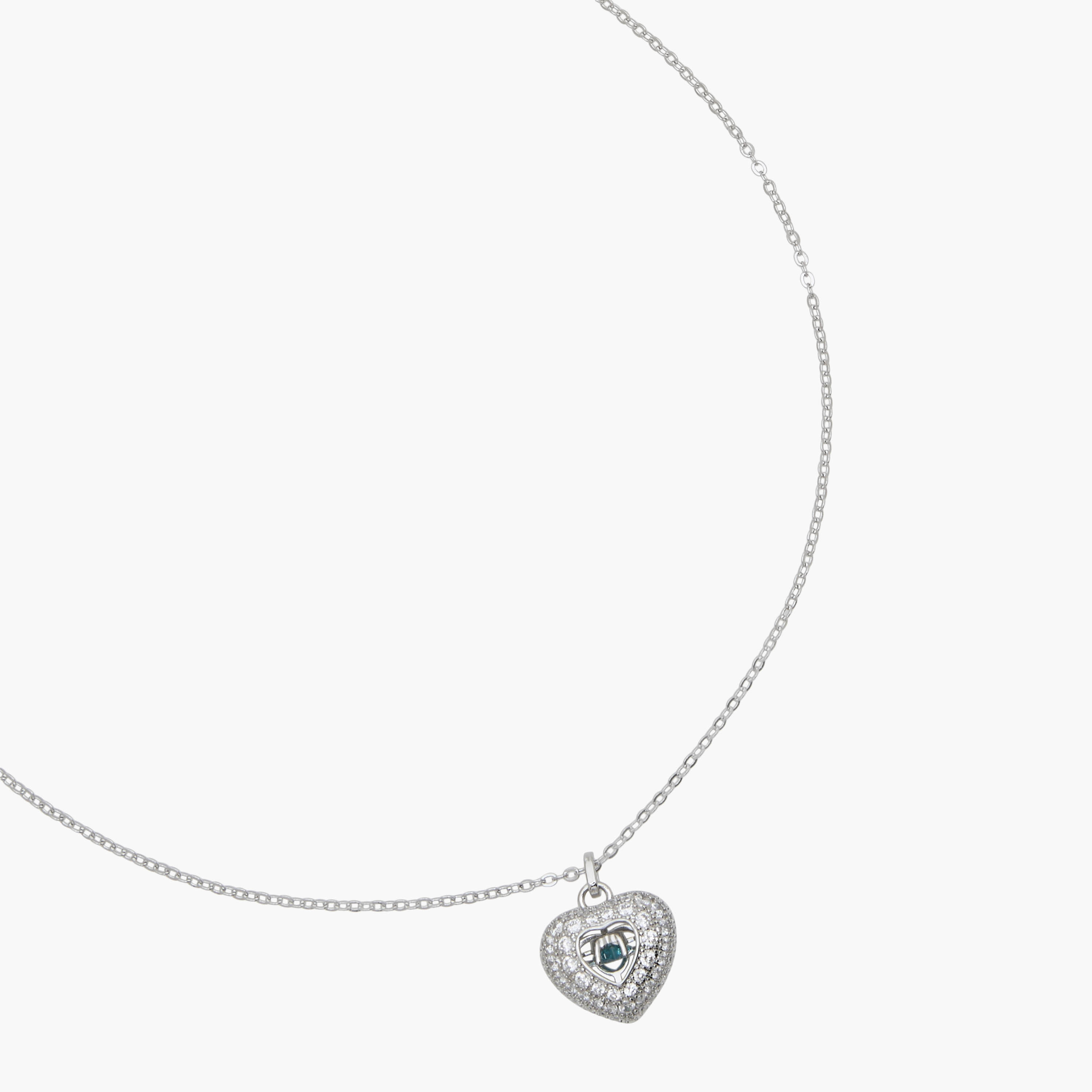 Silver Tone Necklace with Cubic Zirconia Heart Pendant-women-watchesandjewellery-jewellery-necklacesandpendants-image-2