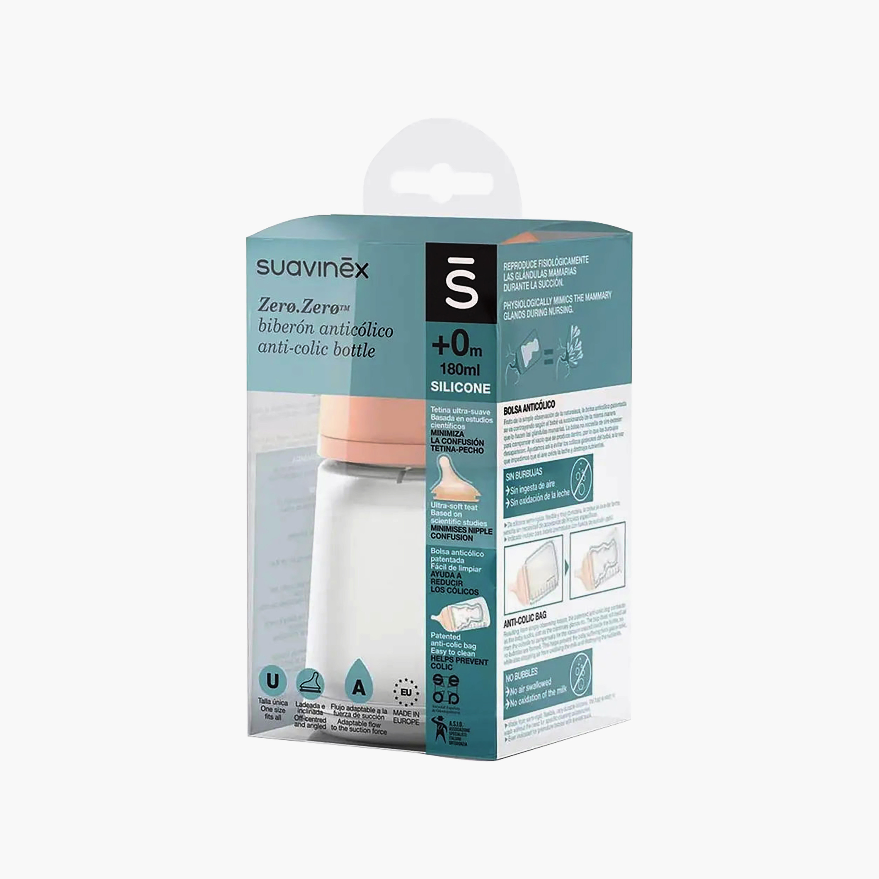 Suavinex Zero Feeding Bottle with Anti-Colic System, 180 ml-baby-feeding-feedingbottles-bottlesandteats-image-3