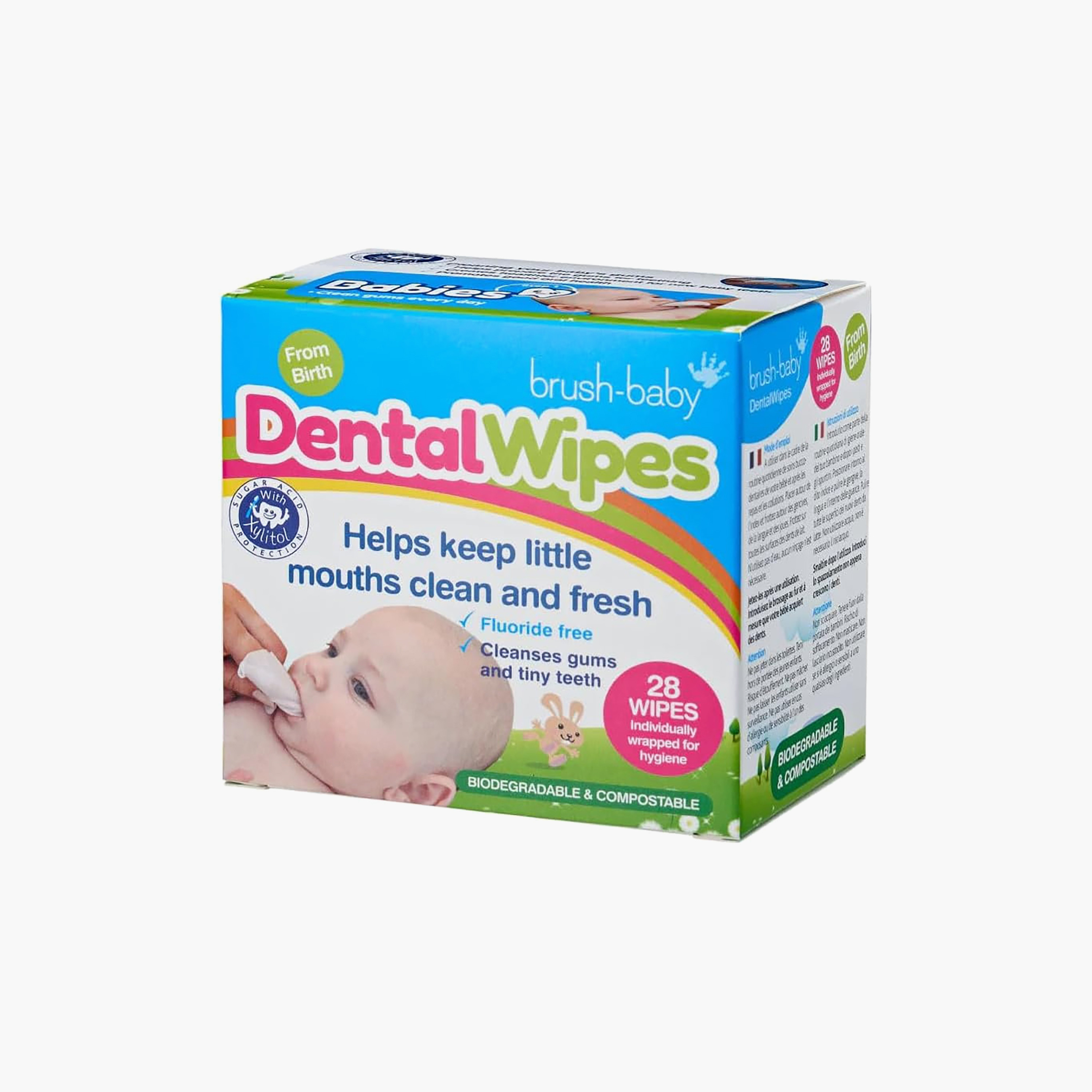 مناديل تنظيف أسنان الأطفال بالزيليتول من برش بيبي - عبوة من 28 قطعة-baby-bathandcare-oralcare-teethanddentalcare-image-2