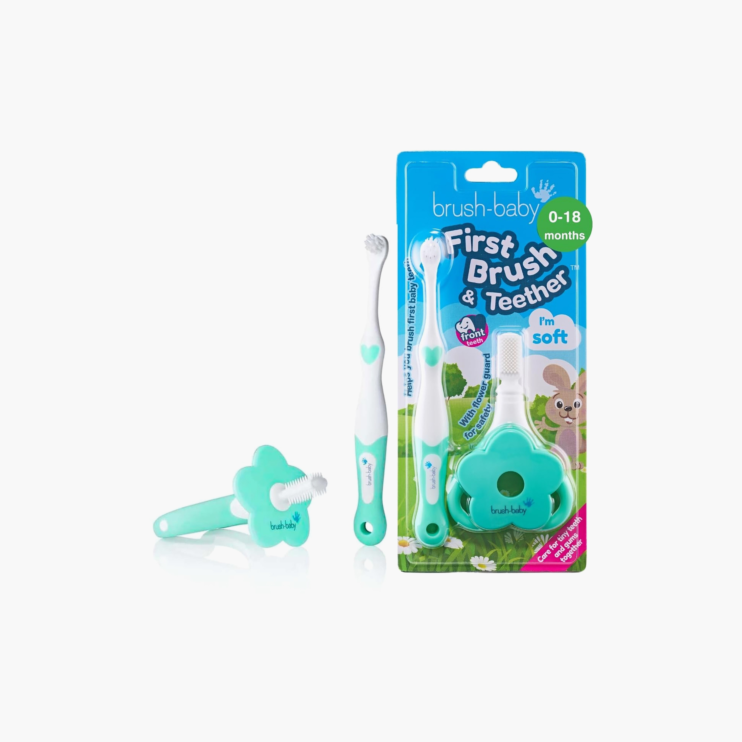 طقم فرشاة أسنان وعضاضة للعناية بالأسنان من براش بيبي-baby-bathandcare-oralcare-teethanddentalcare-image-2