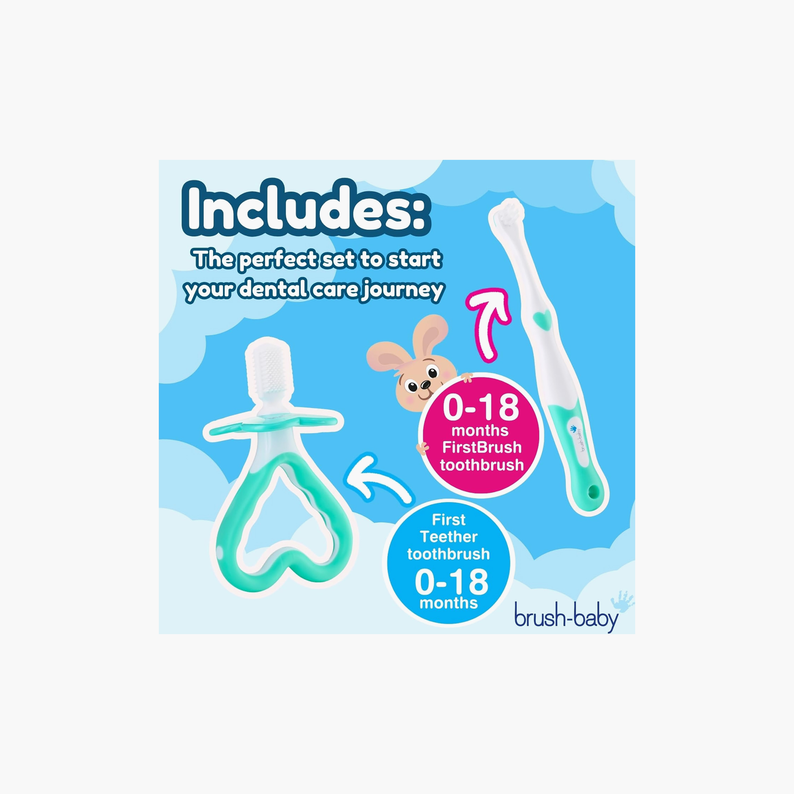 طقم فرشاة أسنان وعضاضة للعناية بالأسنان من براش بيبي-baby-bathandcare-oralcare-teethanddentalcare-image-6