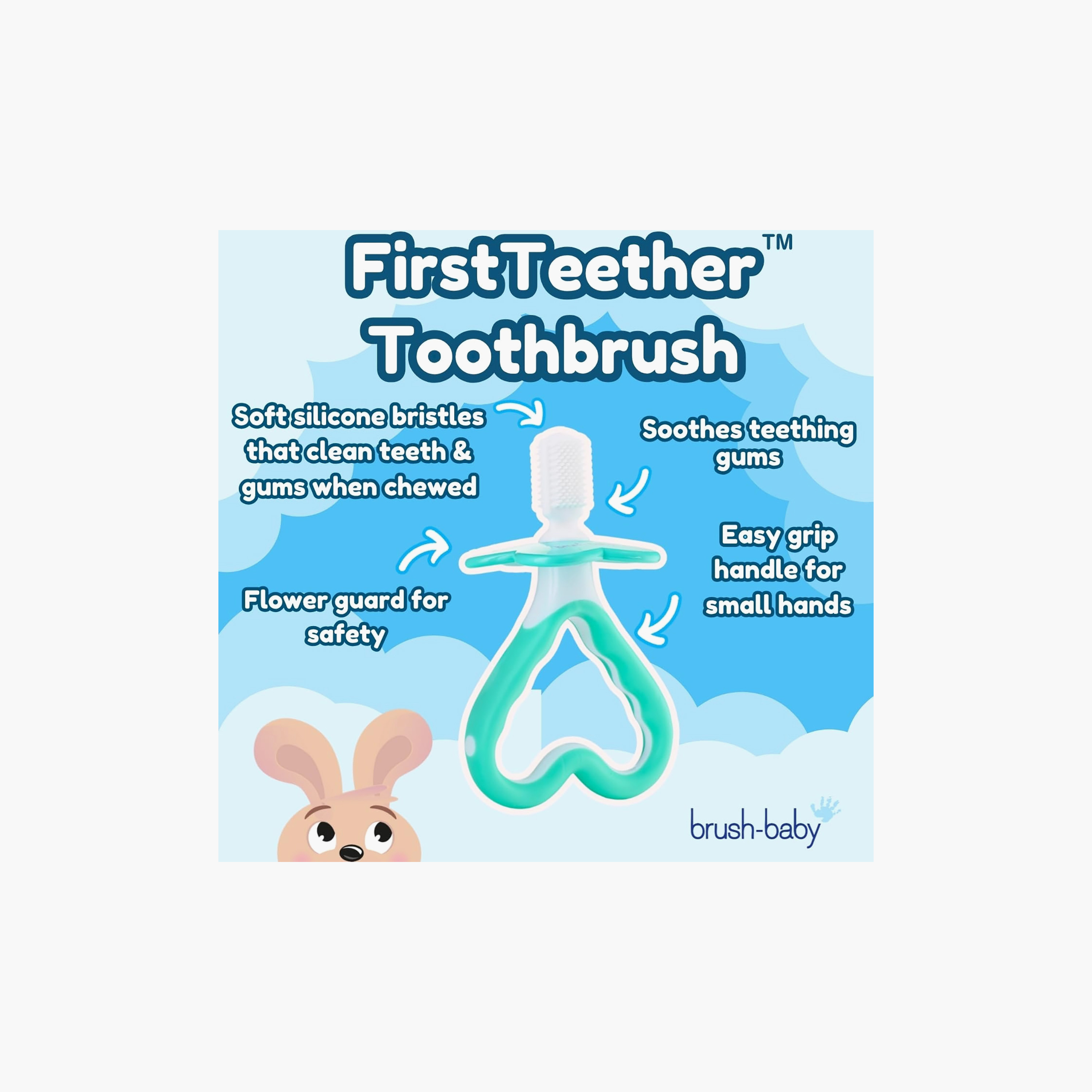 طقم فرشاة أسنان وعضاضة للعناية بالأسنان من براش بيبي-baby-bathandcare-oralcare-teethanddentalcare-image-7