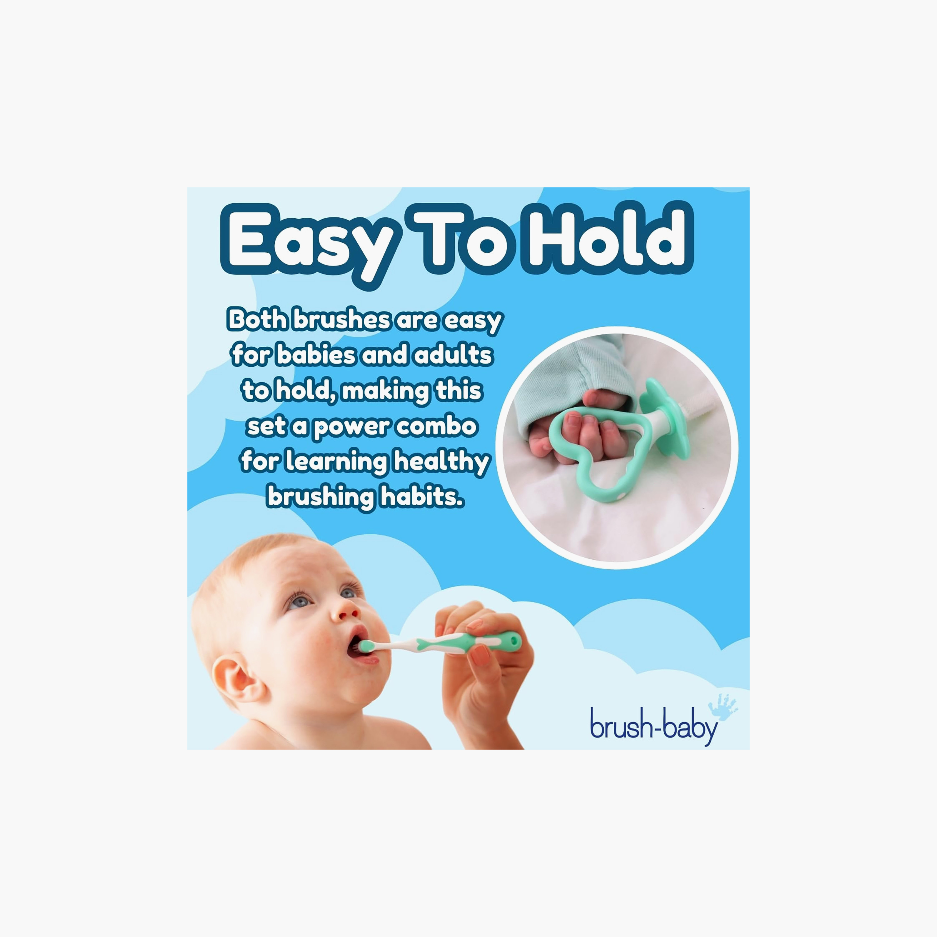 طقم فرشاة أسنان وعضاضة للعناية بالأسنان من براش بيبي-baby-bathandcare-oralcare-teethanddentalcare-image-9