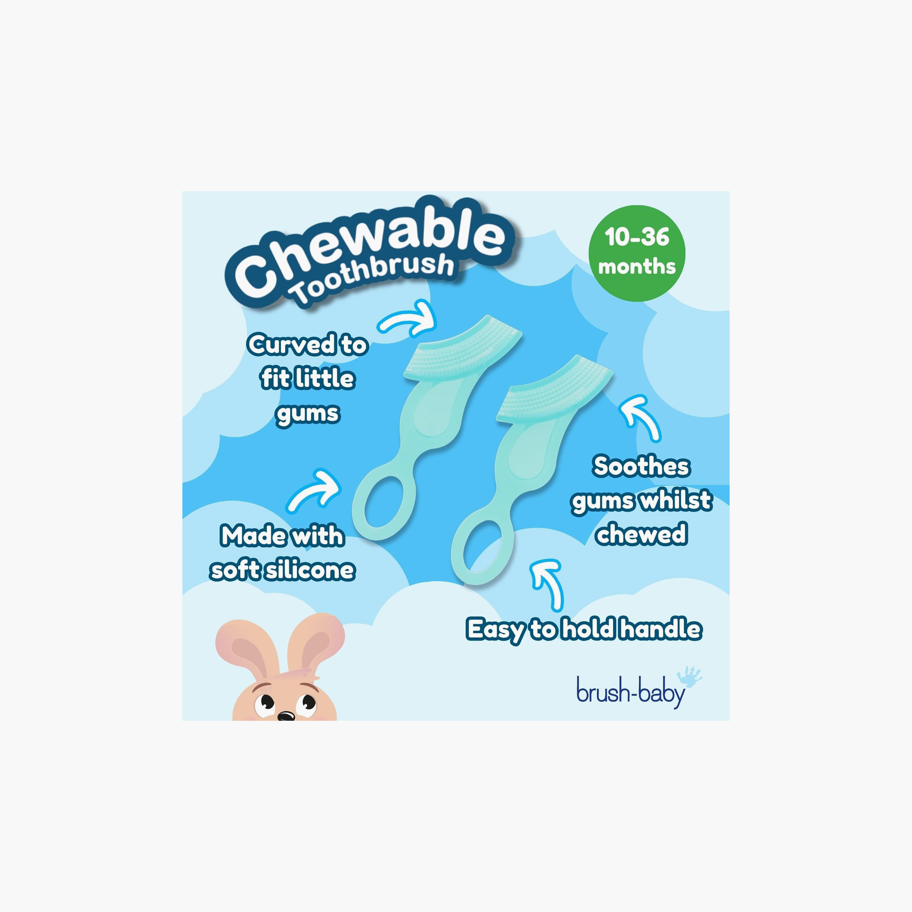 فرشاة أسنان قابلة للمضغ للأطفال مع مقبض سهل الإمساك - عبوة من قطعتين-baby-bathandcare-oralcare-teethanddentalcare-image-2