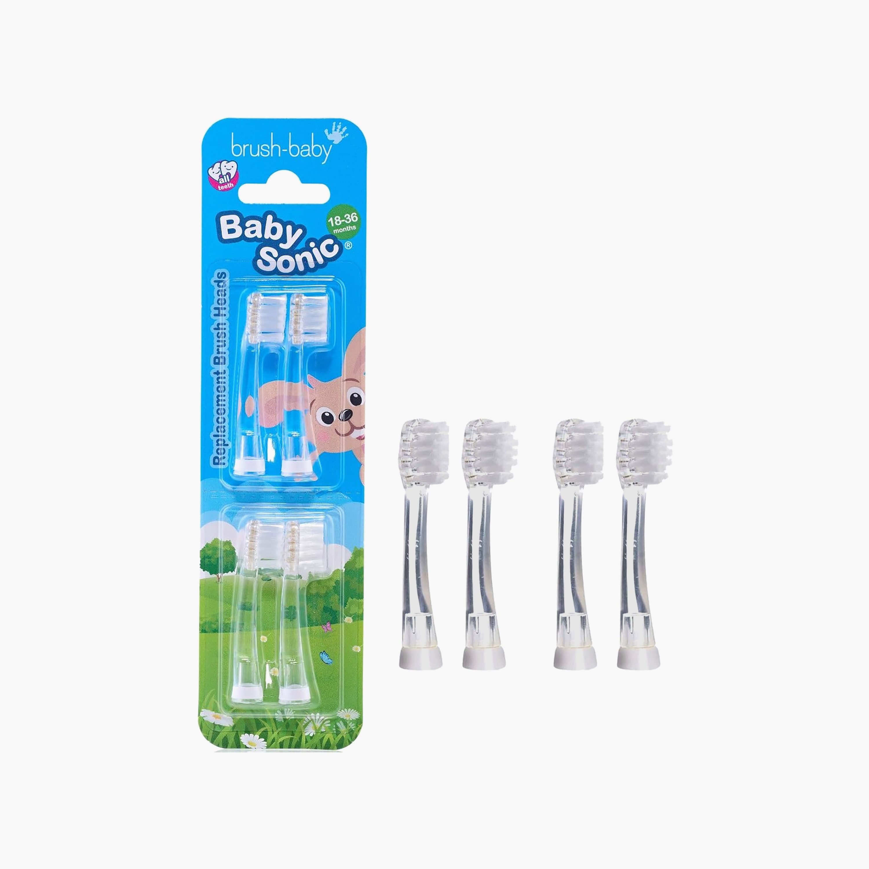 رؤوس فرشاة أسنان بديلة للعناية بأسنان الأطفال من برش بيبي - 4 قطع-baby-bathandcare-oralcare-teethanddentalcare-image-7