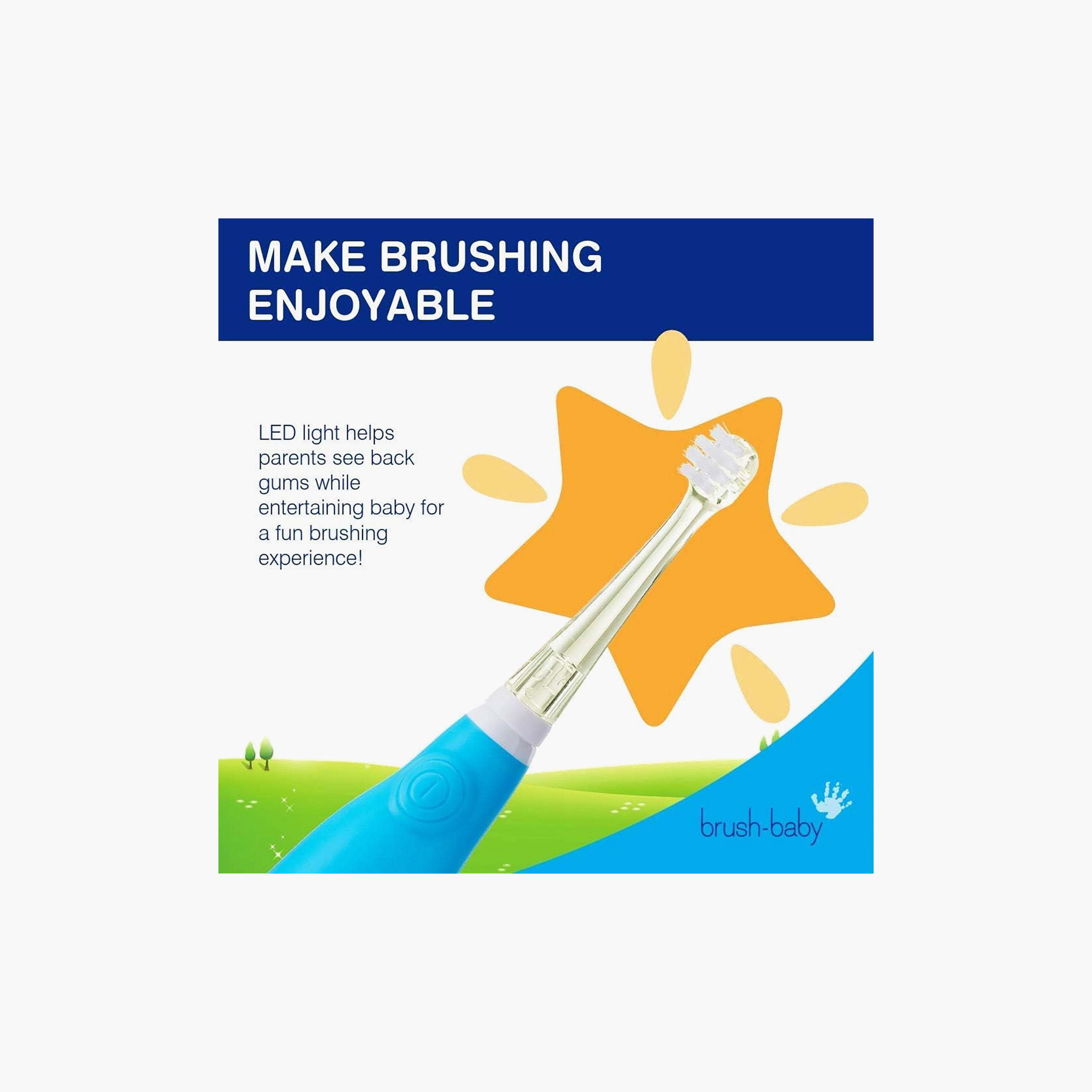 فرشاة أسنان كهربائية للعناية بأسنان الأطفال بمقبض سهل الإمساك من برش بيبي-baby-bathandcare-oralcare-teethanddentalcare-image-5