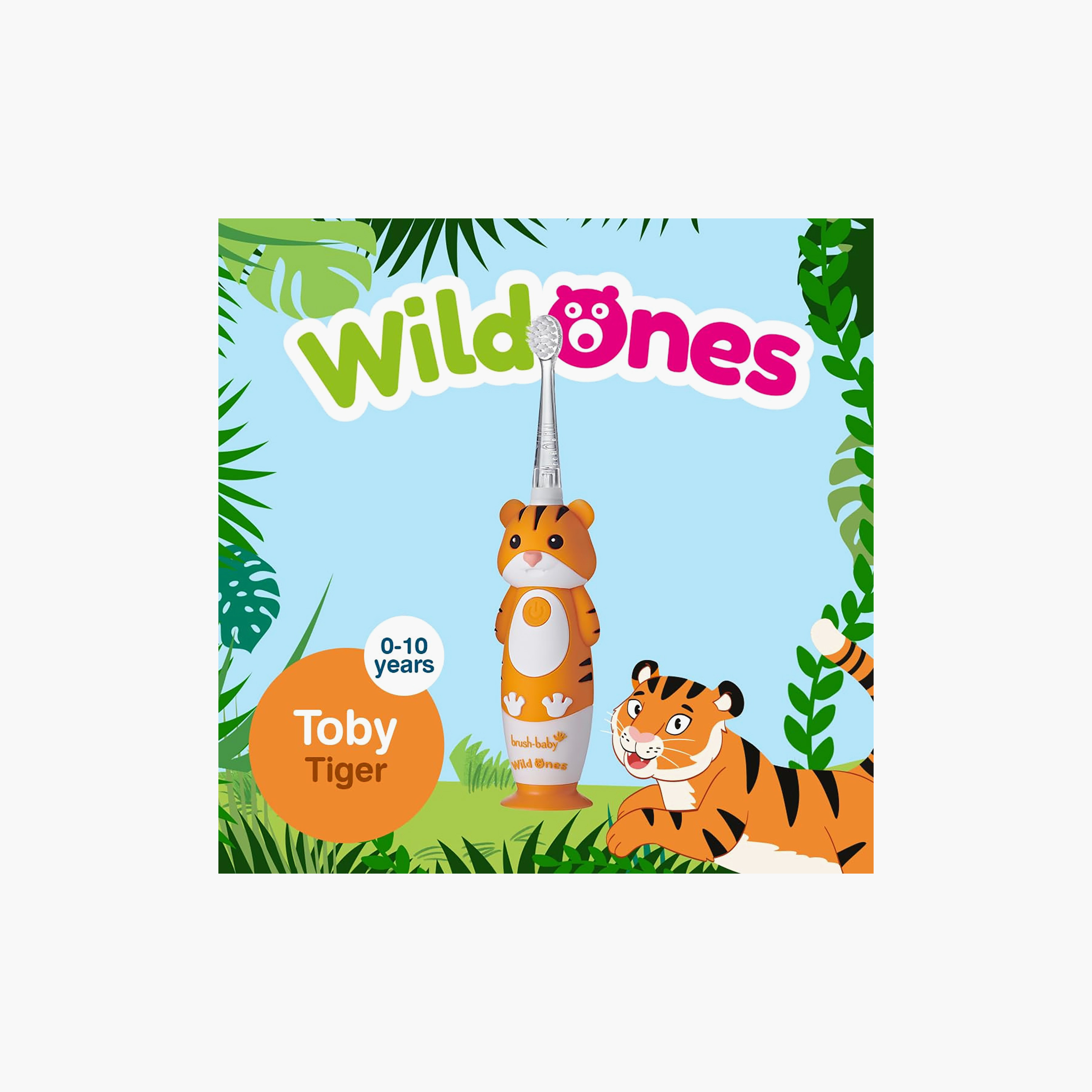فرشاة أسنان وايلد وانز قابلة لإعادة الشحن مع رؤوس فرشاة من براش بيبي-baby-bathandcare-hairbodyskincare-image-3