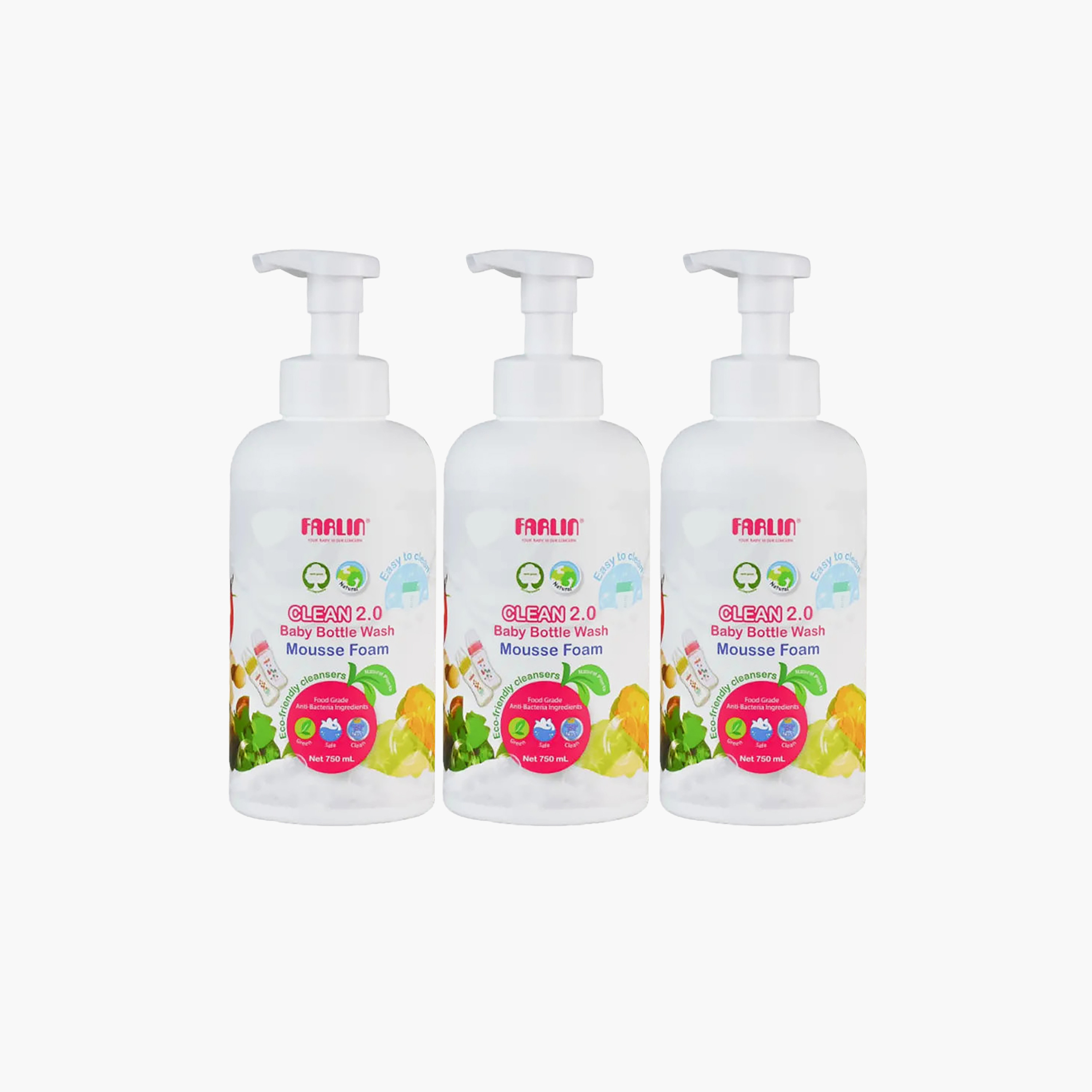Farlin Eco Friendly Clean 2.0 Bottle Wash Foam, 750 ml - But 2 Get 1 Free-baby-feeding-cleaningliquids-image-1
