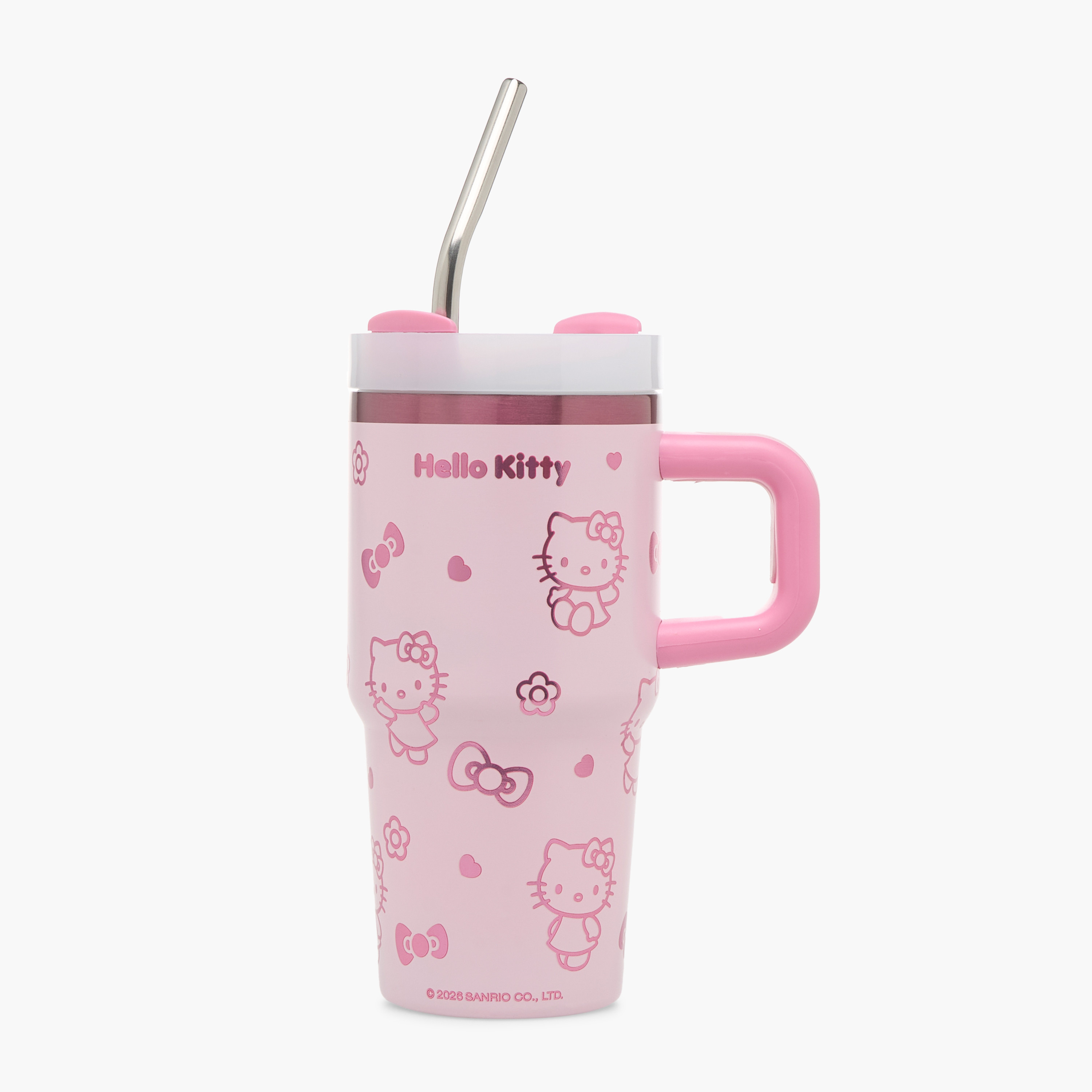 Sanrio Tumbler with Stainless Steel Straw, Hello Kitty Print-school-waterbottles-image-1
