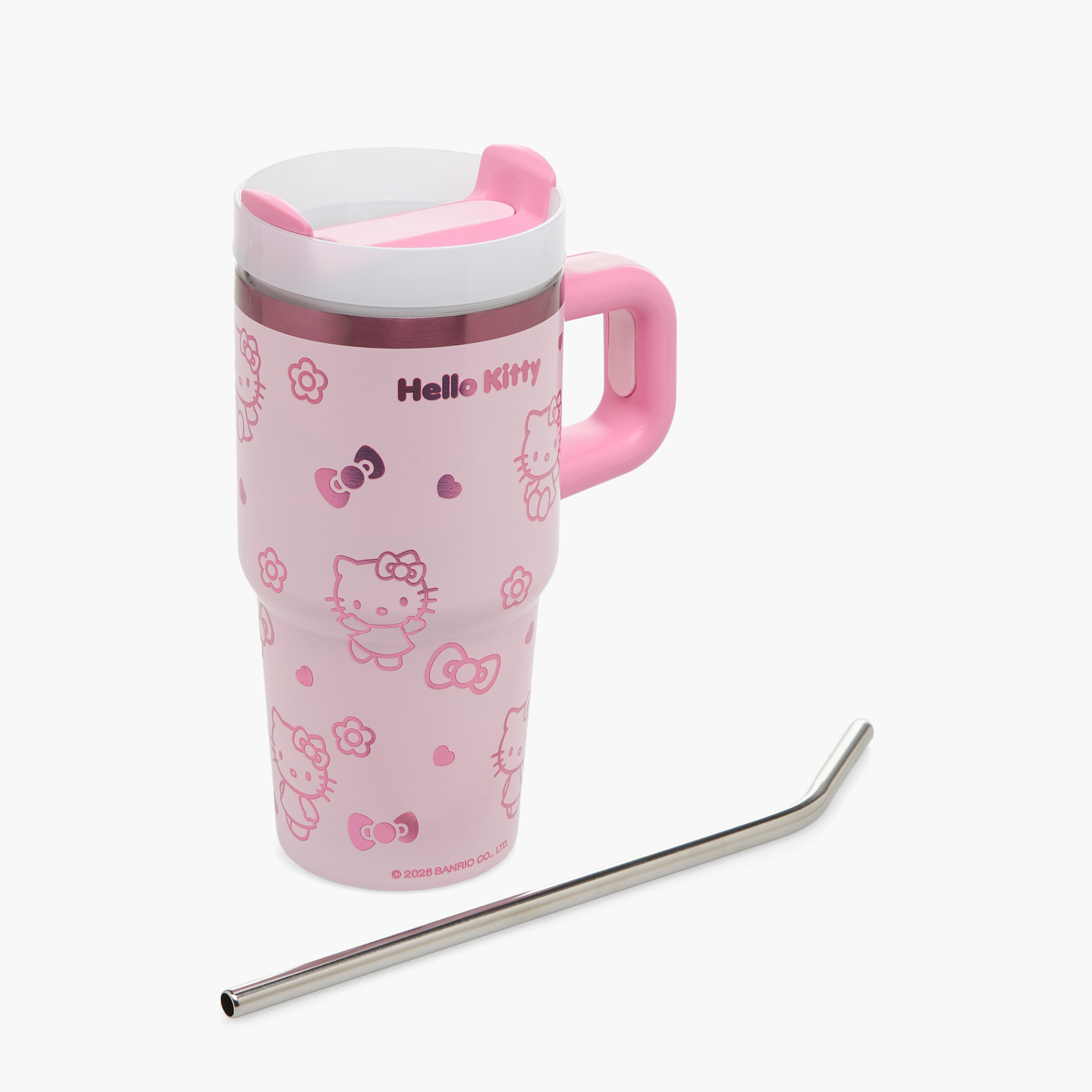 Sanrio Tumbler with Stainless Steel Straw, Hello Kitty Print-school-waterbottles-image-2