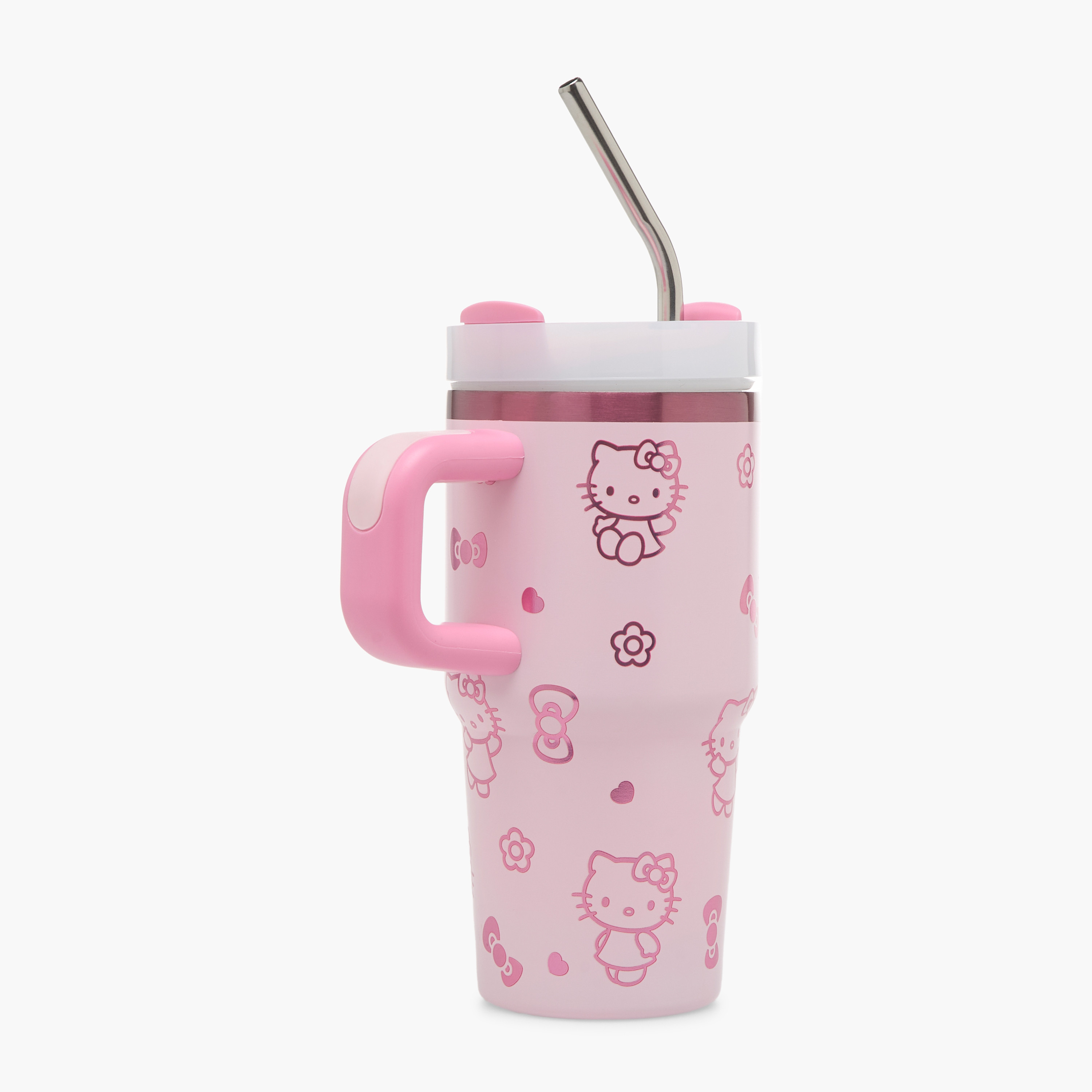Sanrio Tumbler with Stainless Steel Straw, Hello Kitty Print-school-waterbottles-image-3