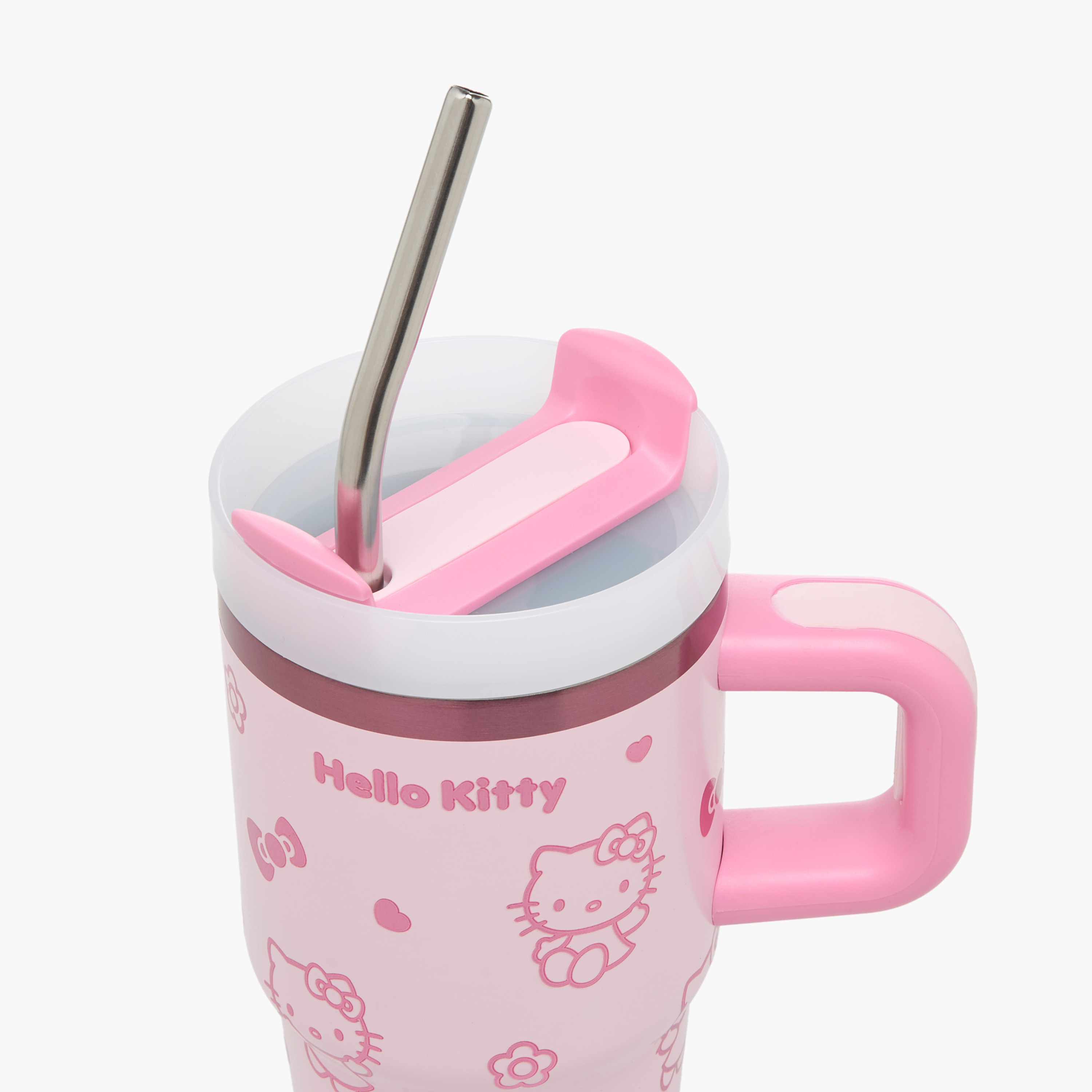 Sanrio Tumbler with Stainless Steel Straw, Hello Kitty Print-school-waterbottles-image-4