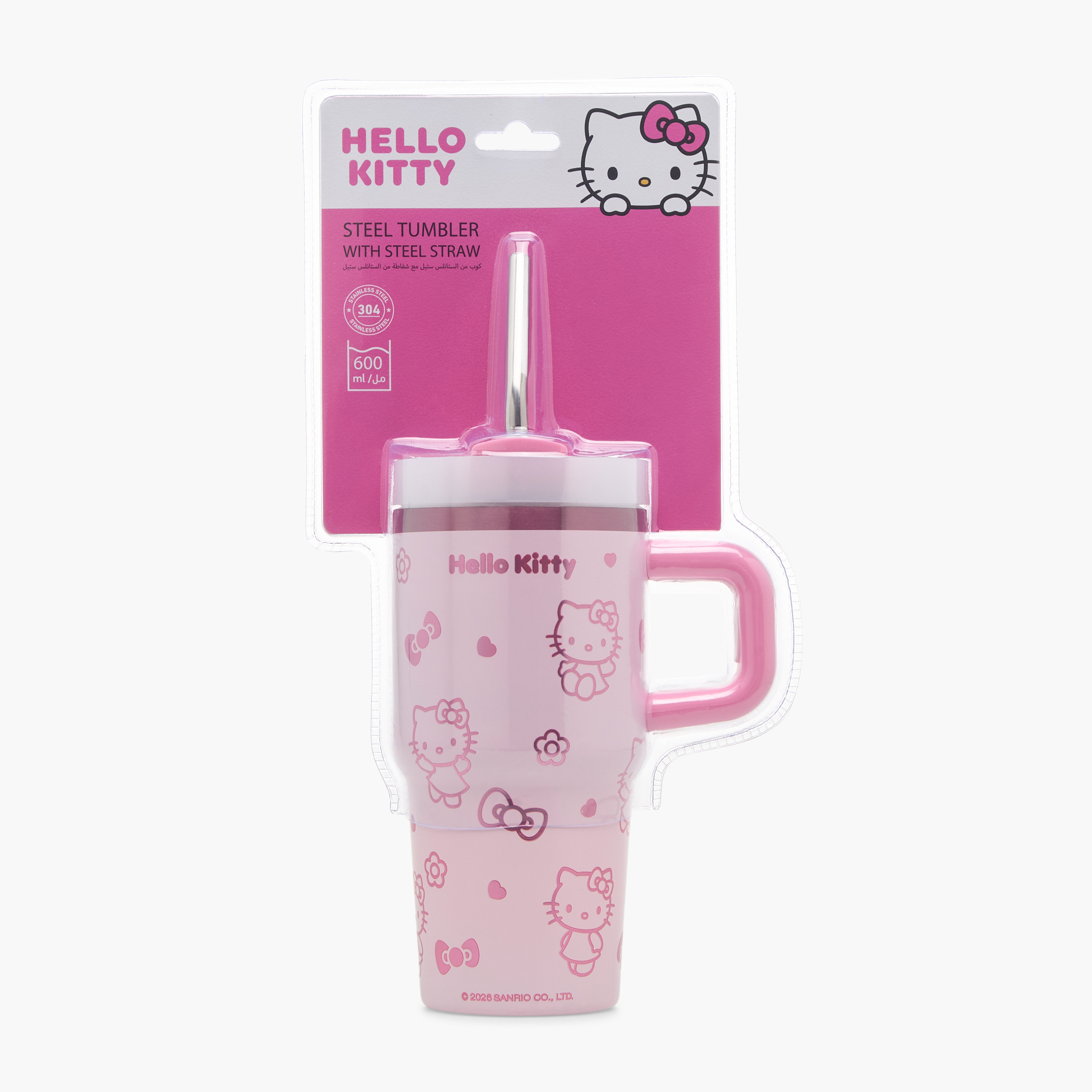 Sanrio Tumbler with Stainless Steel Straw, Hello Kitty Print-school-waterbottles-image-8