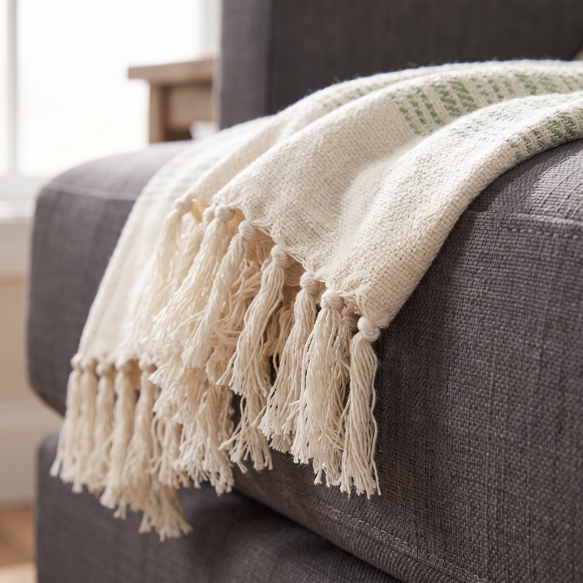 شرشف قطن مخطط - 125x150 سم-household-cushionsandthrows-throwsandblankets-throws-image-2