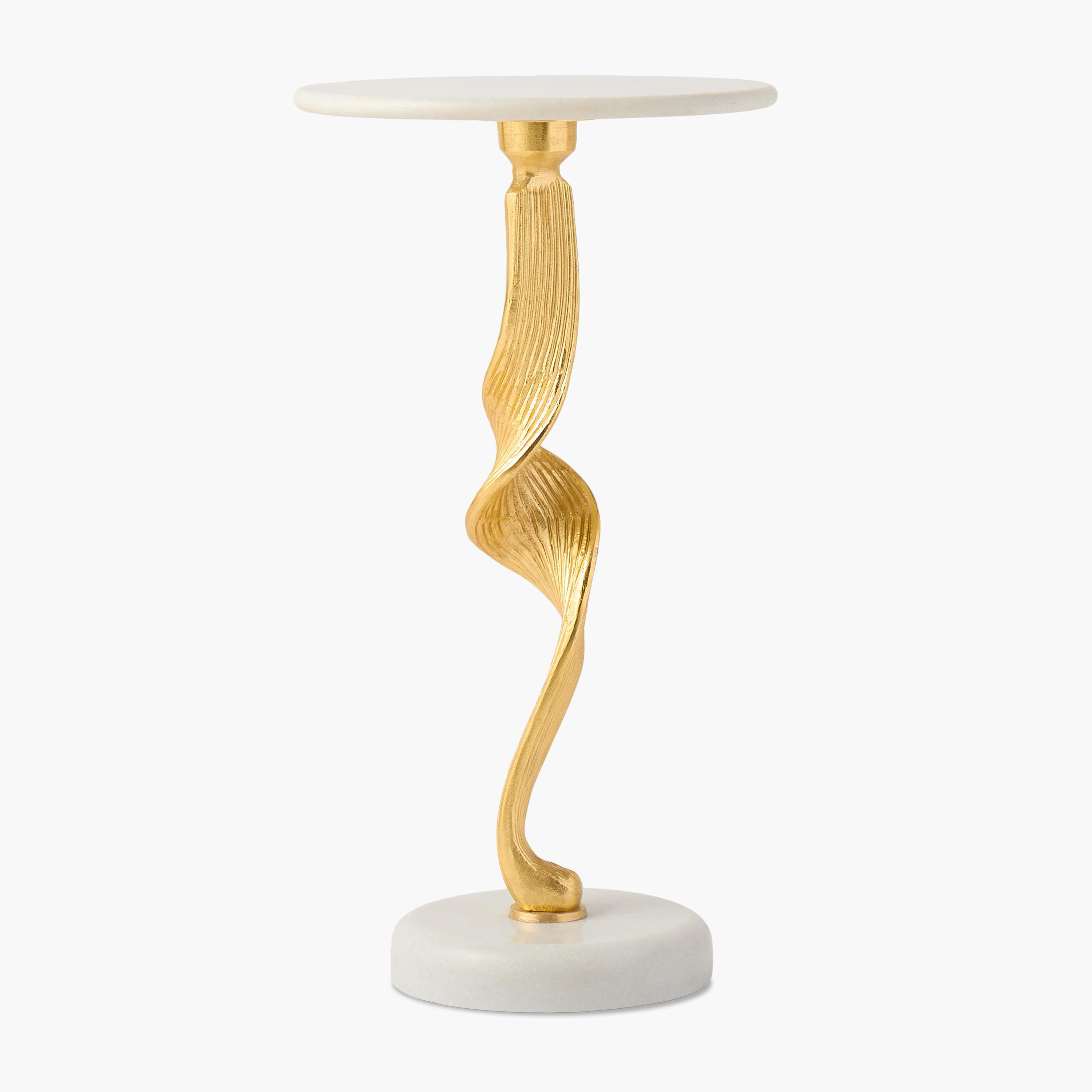 Twist Marble Top Side Table-furniture-livingroom-consoletablesandmirrors-image-1