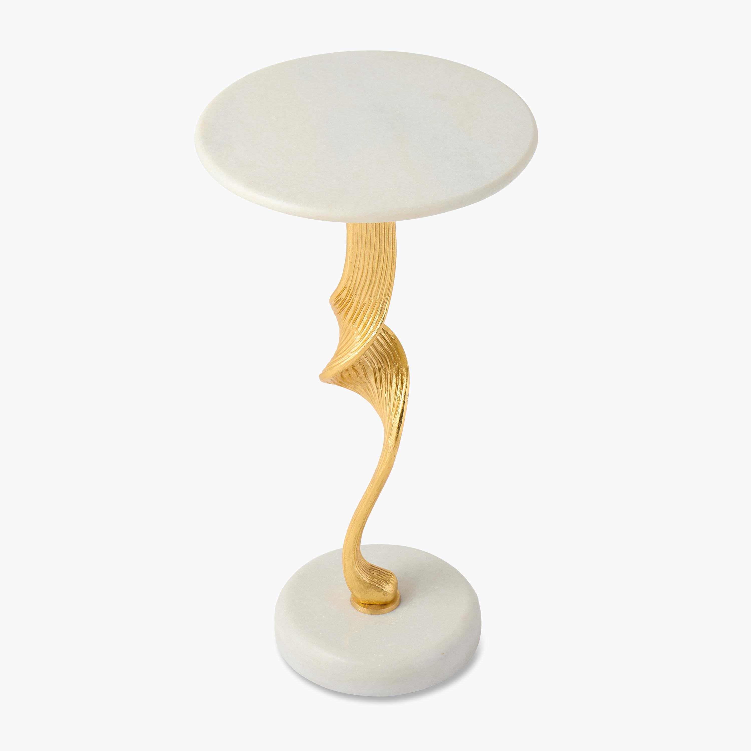 Twist Marble Top Side Table-furniture-livingroom-consoletablesandmirrors-image-2