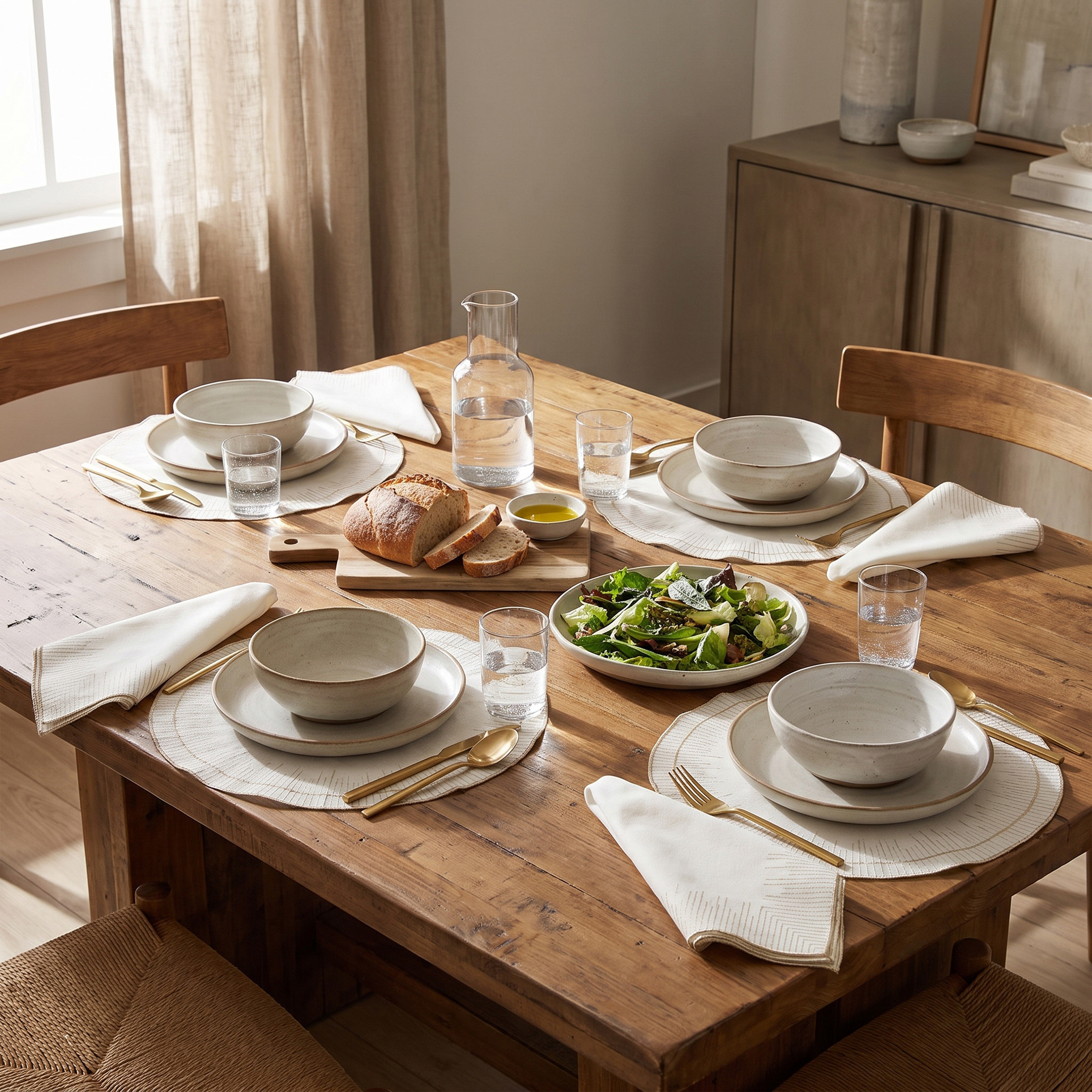 Nehma 4-Piece Embroidered Napkin Set - 45x45 cms-household-dining-tablelinen-napkinsandaccessories-image-4