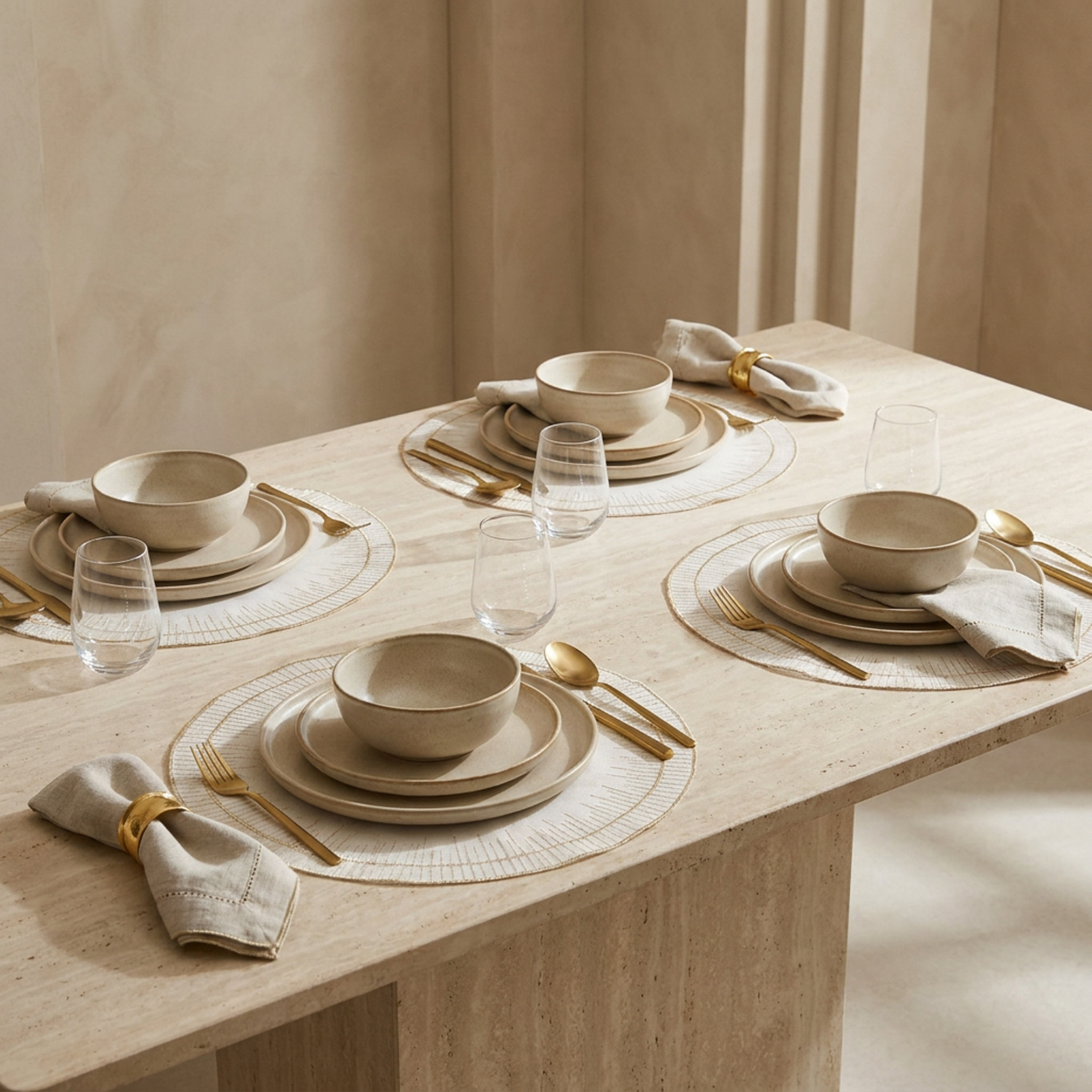 Nehma 4-Piece Embroidered Placemat Set - 38 cms-household-dining-tablelinen-placemats-image-2