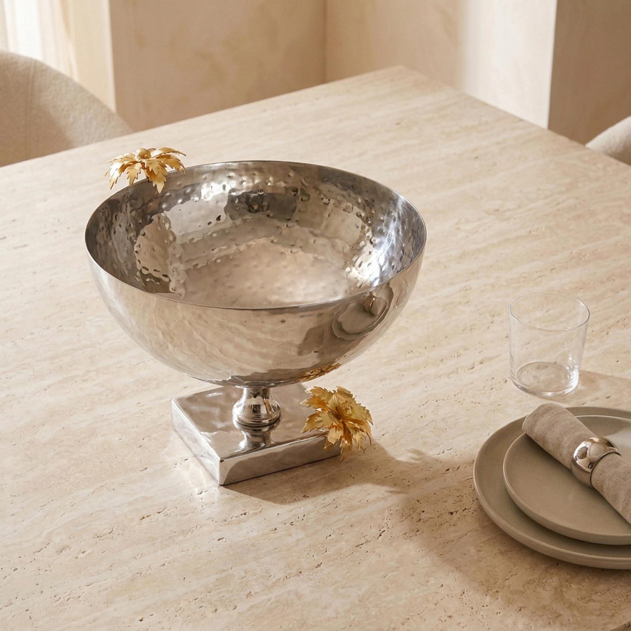 Palm Stainless Steel Decorative Bowl-household-dining-dinnerware-bowls-image-2