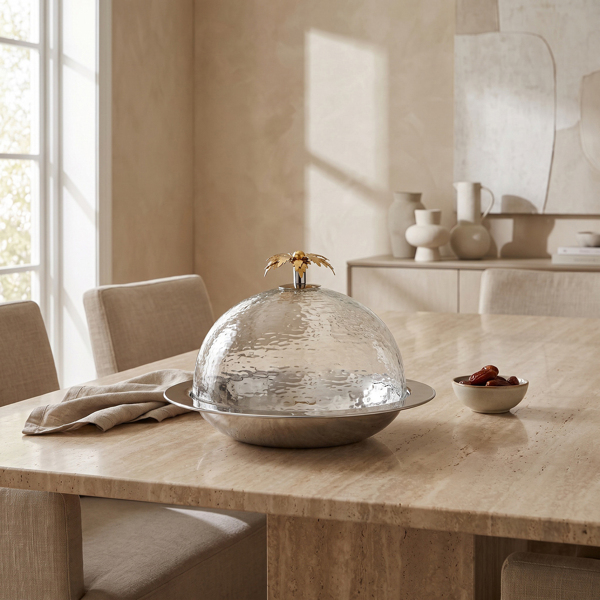 Palm Glass Domed Serving Platter-household-dining-serveware-servingplatters-image-1