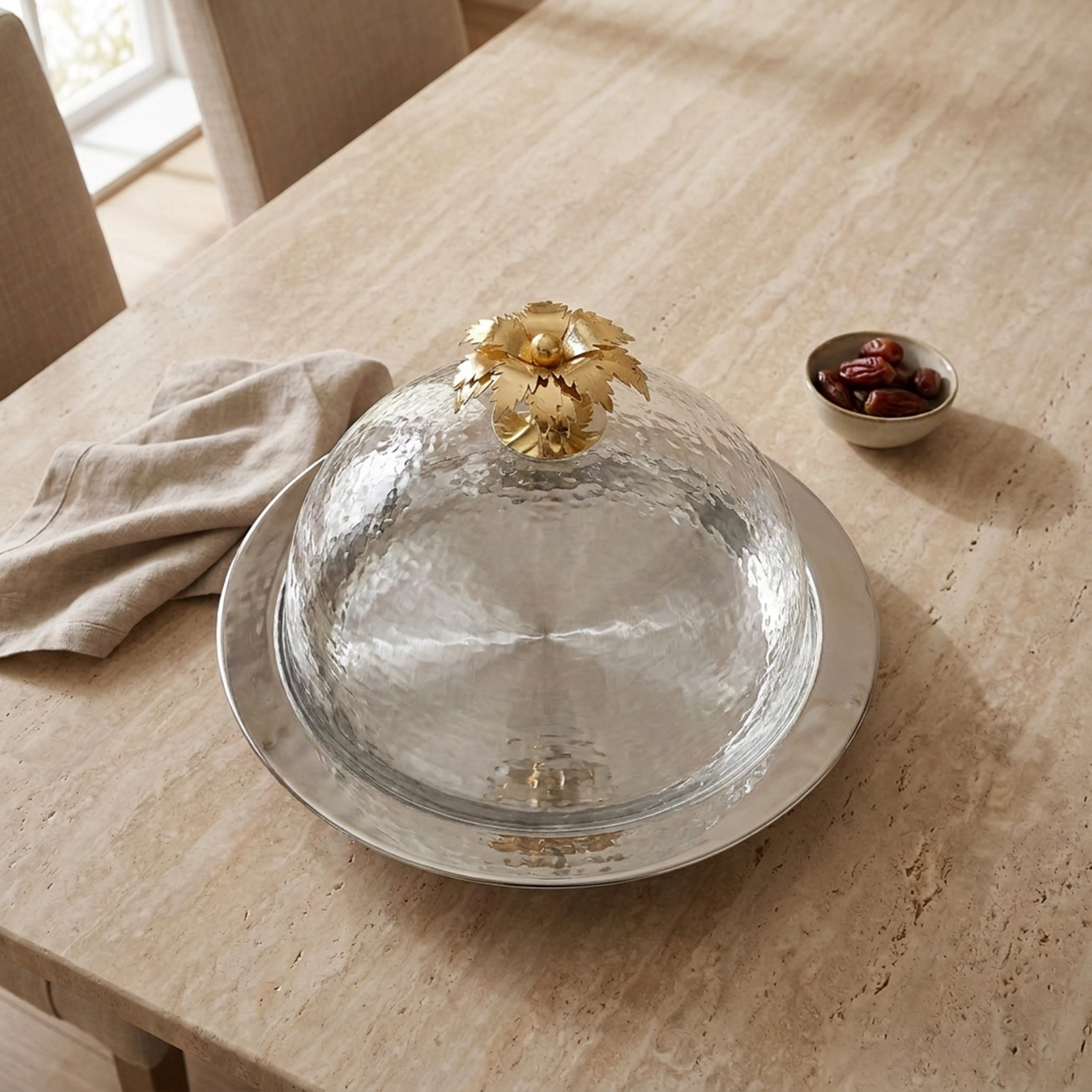 Palm Glass Domed Serving Platter-household-dining-serveware-servingplatters-image-2