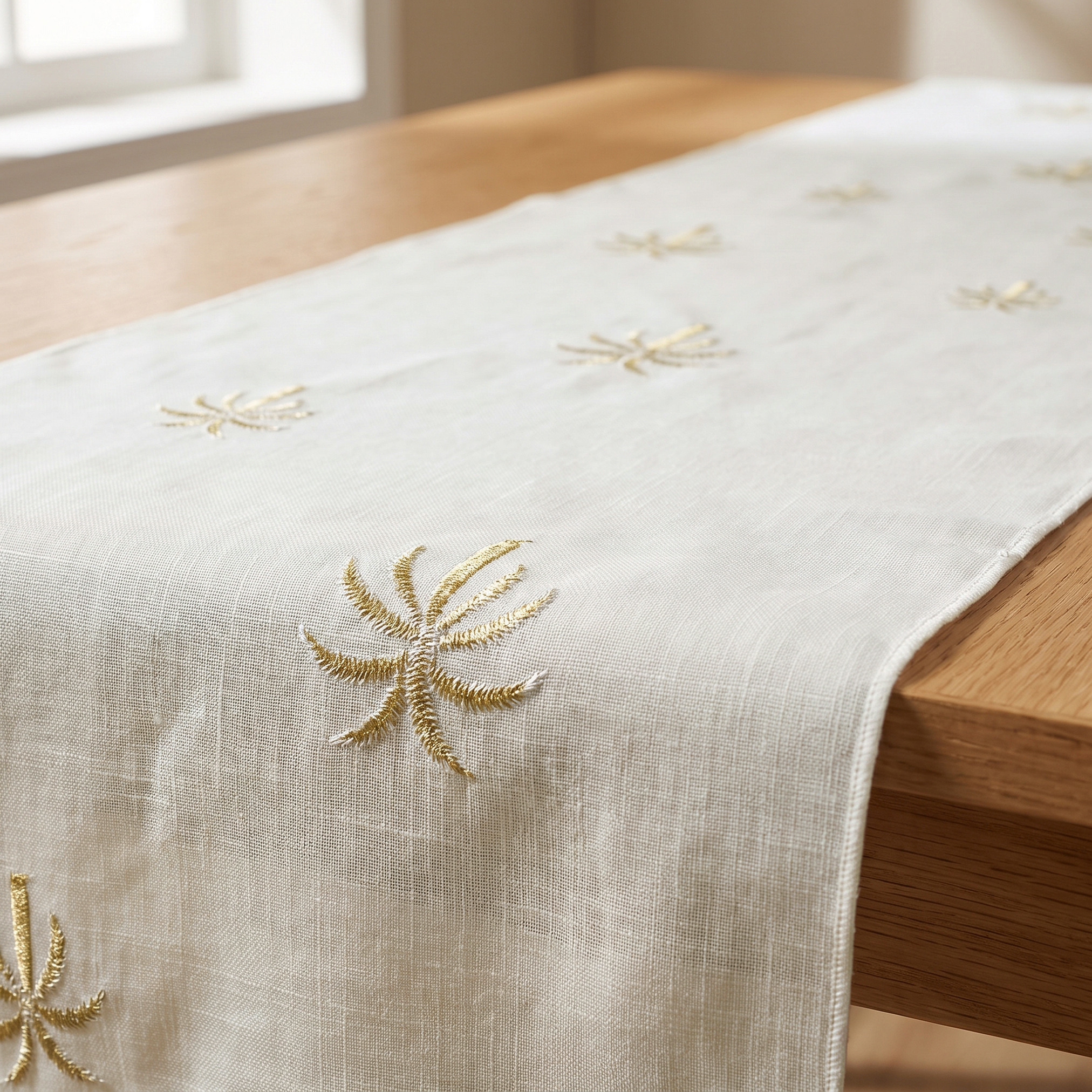 Palm Embroidered Table Runner - 180x35 cms-household-dining-tablelinen-runnersandtablecovers-image-2