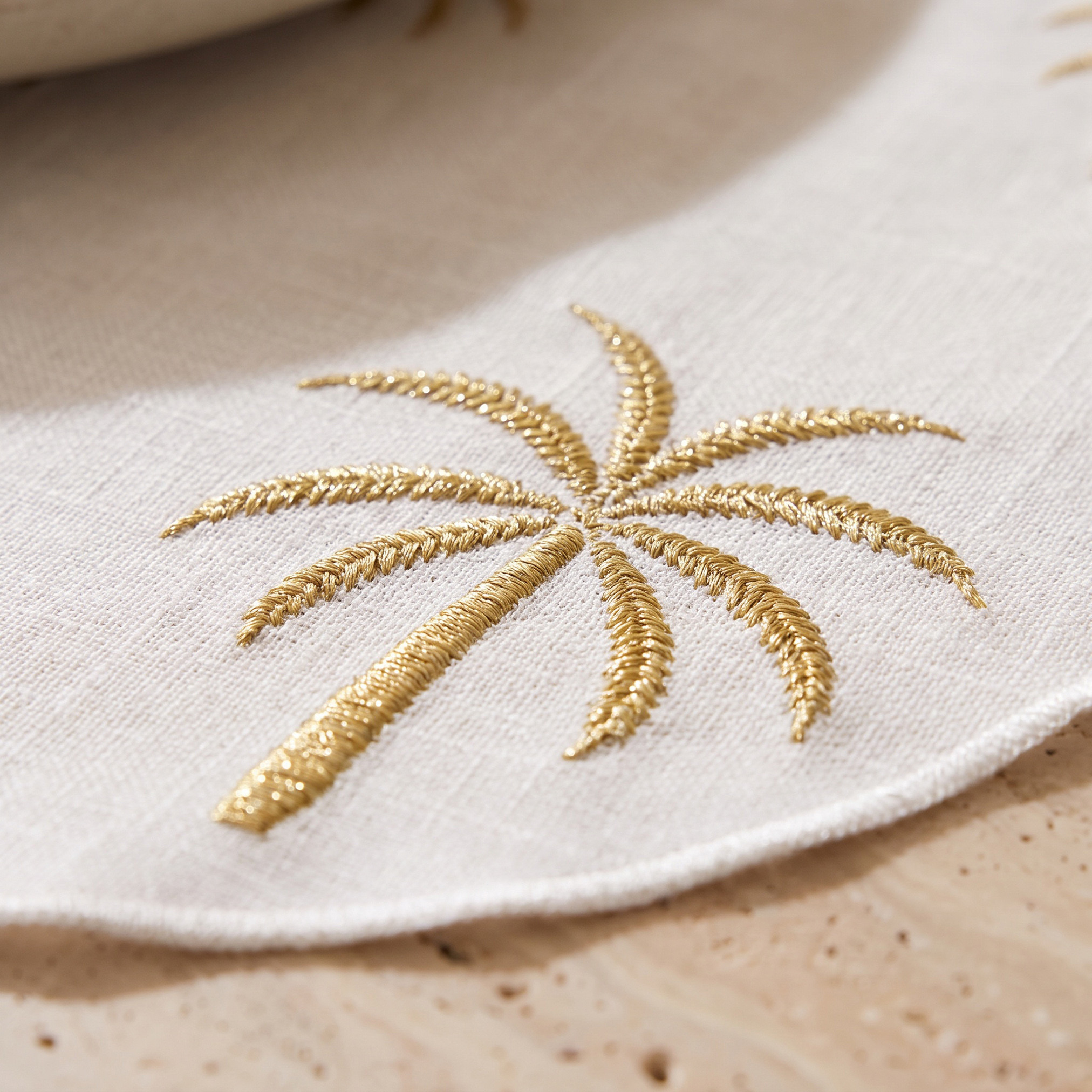Palm 4-Piece Embroidered Placemat Set - 38 cms-household-dining-tablelinen-runnersandtablecovers-image-2