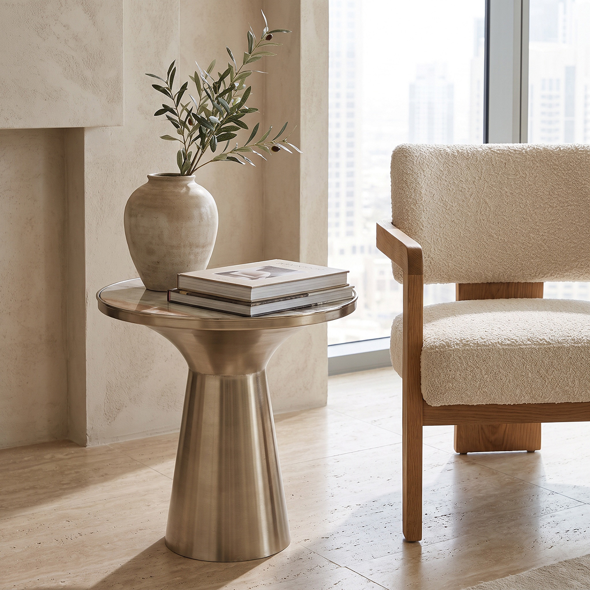 Marble Top Side Table - 51x40x45 cms-furniture-livingroom-sideandendtables-image-4