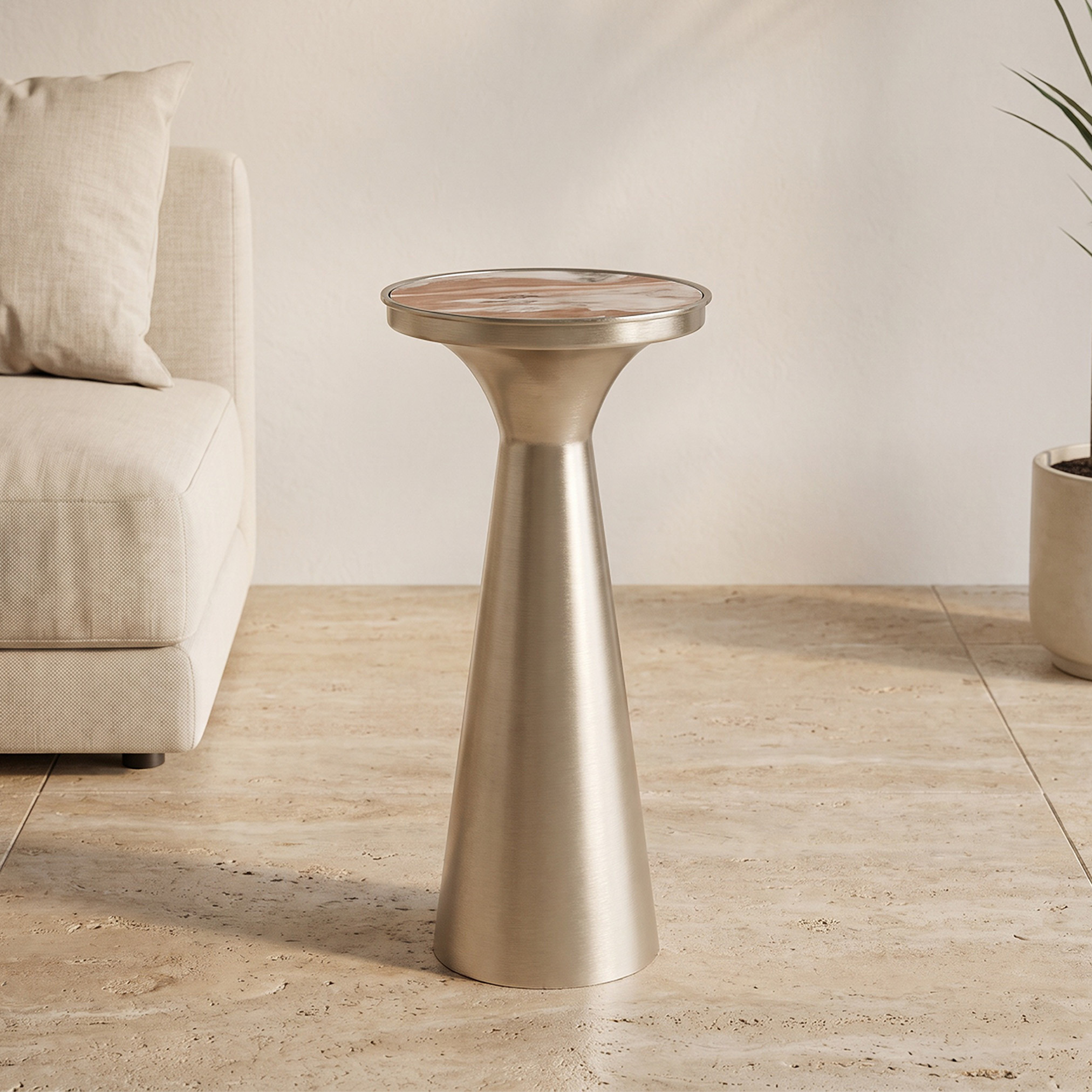 Marble Top Side Table - 54 cms-furniture-livingroom-sideandendtables-image-1