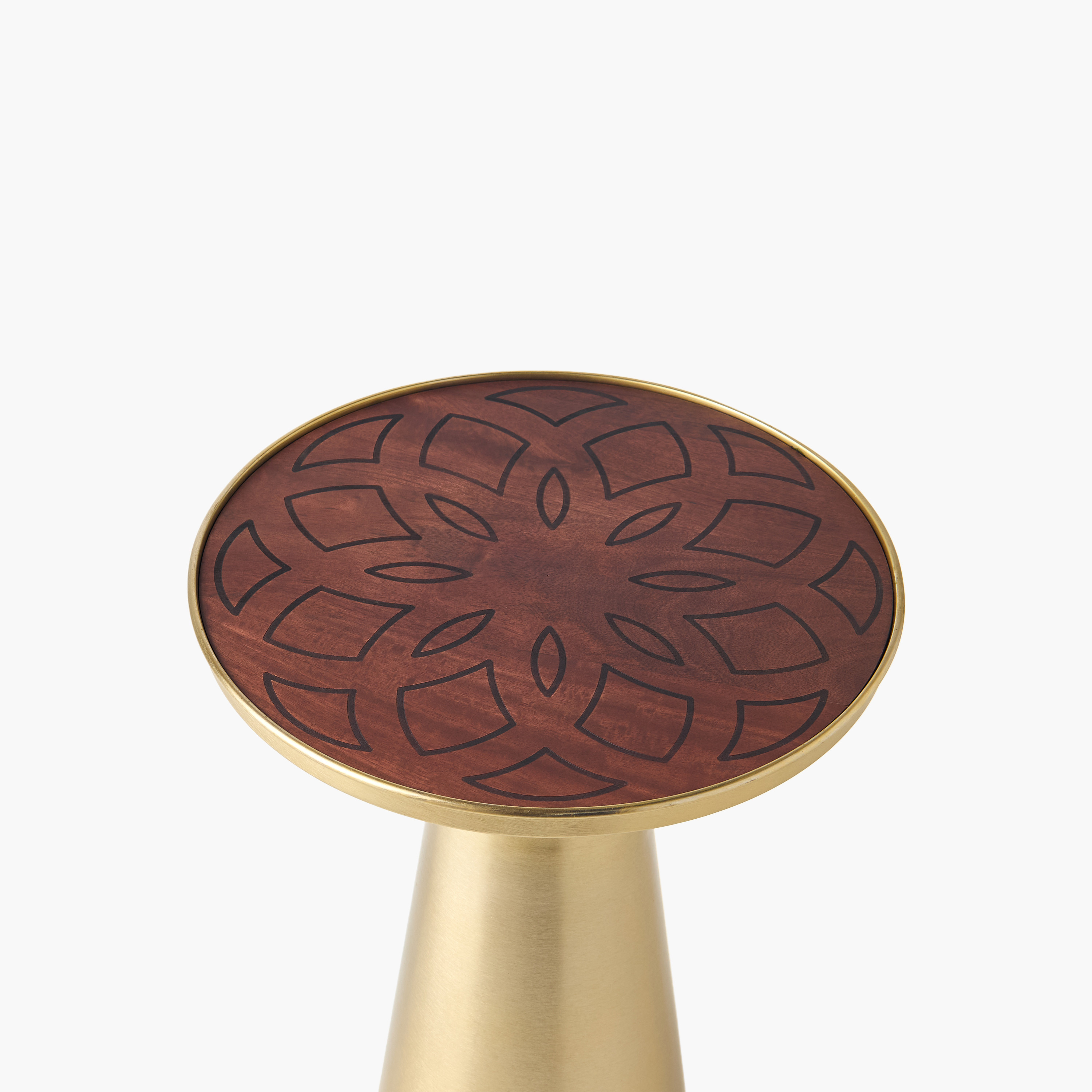 Wooden Top Side Table with Pedestal Base - 51x40x45 cms-furniture-livingroom-consoletablesandmirrors-image-4