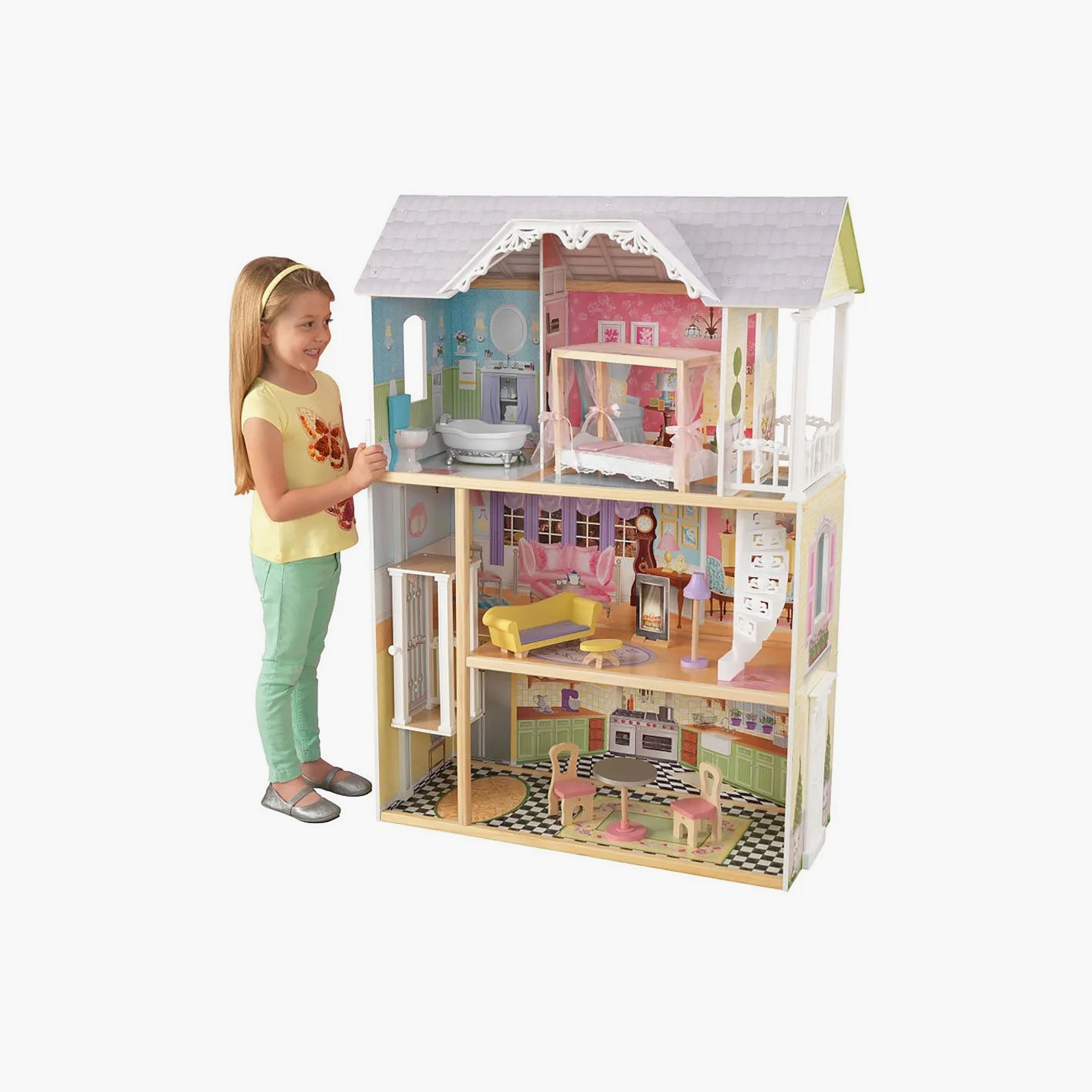 Kidkraft Wooden Kaylee Dollhouse with Accessories-toys-dollsandplaysets-dollhouses-image-3