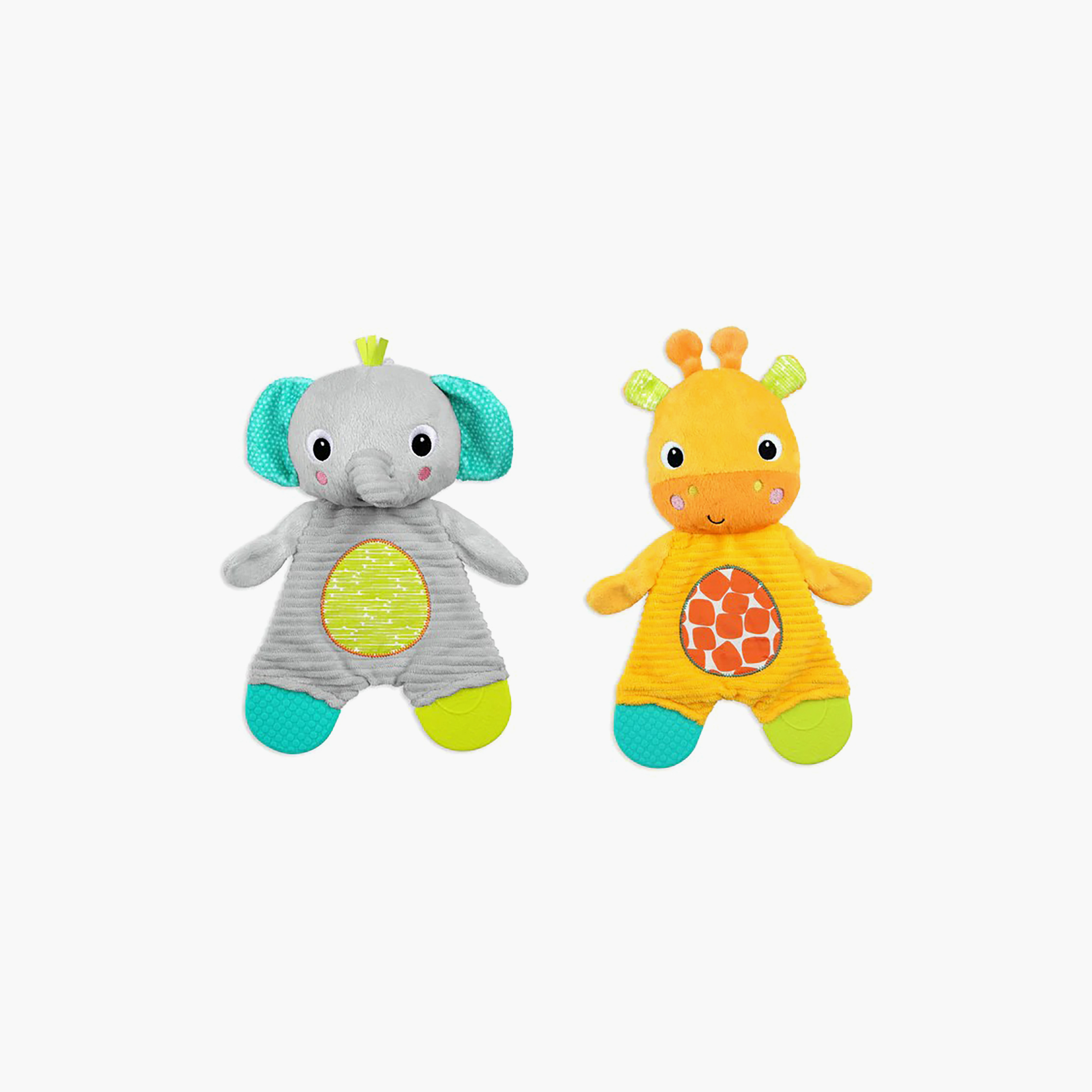 Bright Starts Snuggle & Teethe Safari Soft Plush Teether Toy - Assorted-toys-plushsofttoys-image-1