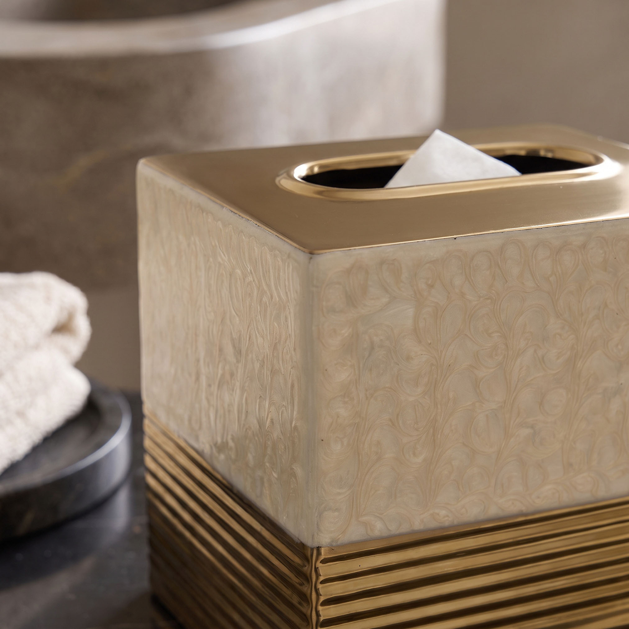 Half Enamel Metallic Tissue Box-household-bathandlaundry-bathaccessories-bathaccessorysets-image-3