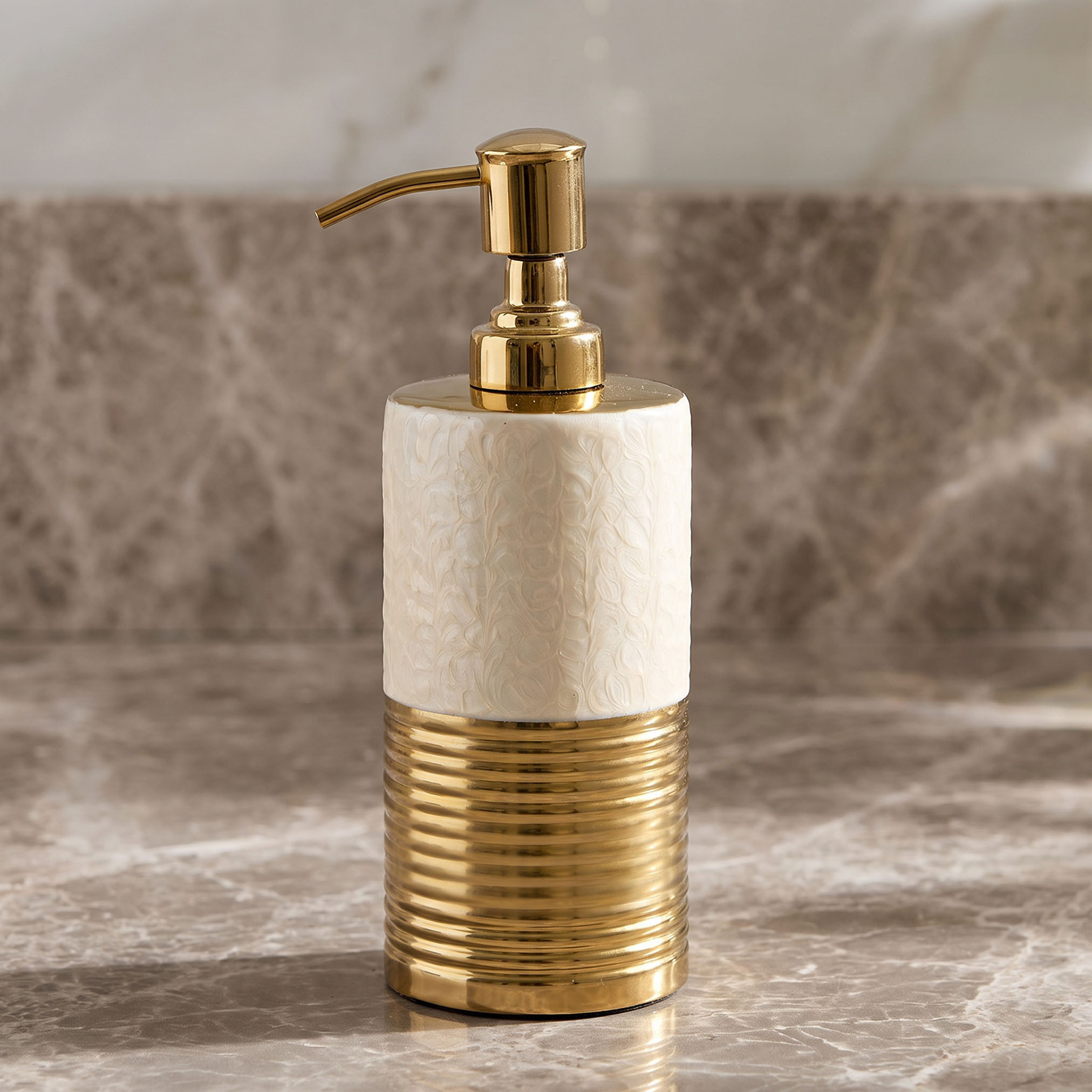 موزع صابون ميتاليك نصف مطلي-household-bathandlaundry-bathaccessories-soapdishesanddispensers-image-1