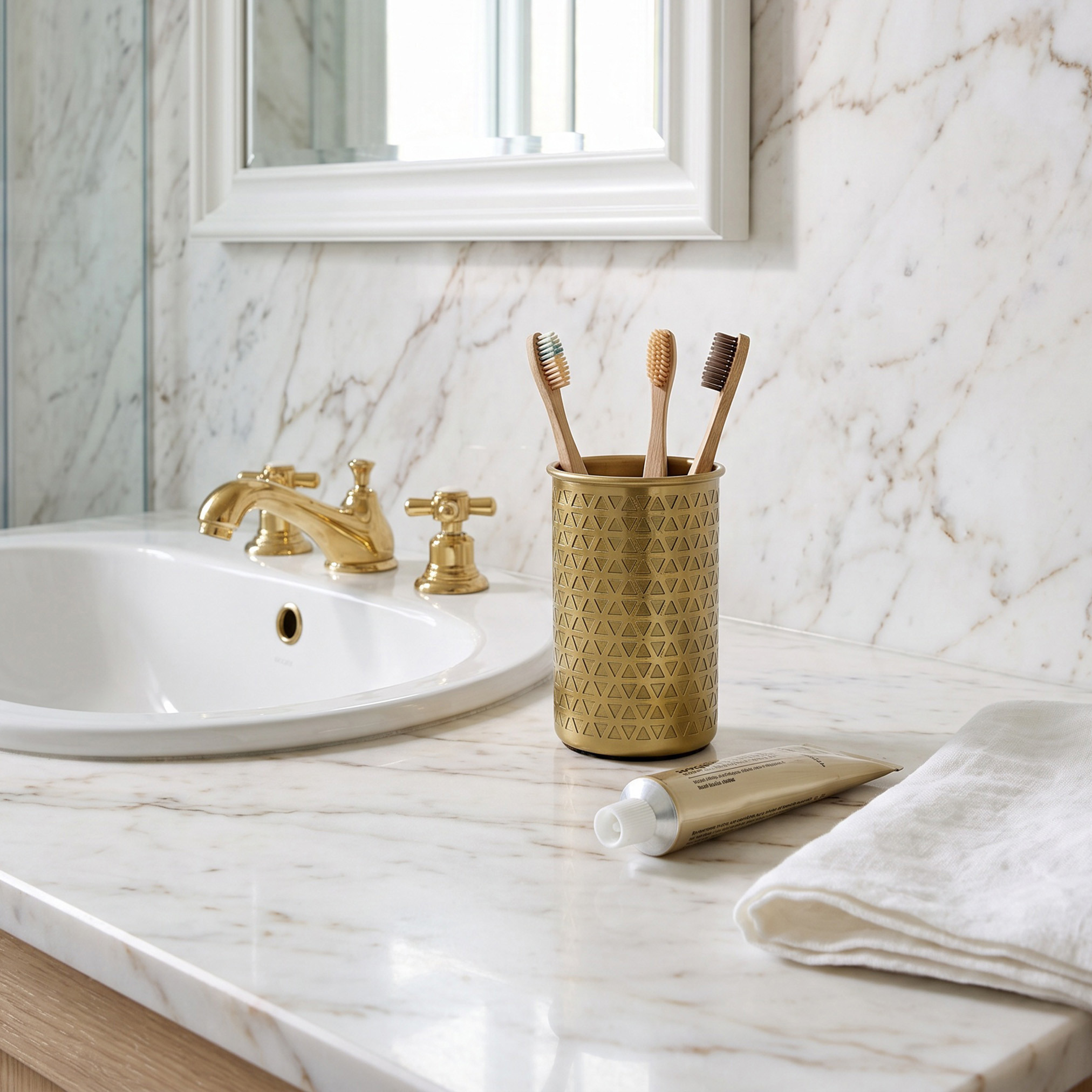 كوب معدن بنقوش هندسية-household-bathandlaundry-bathaccessories-toothbrushholdersandtumblers-image-4