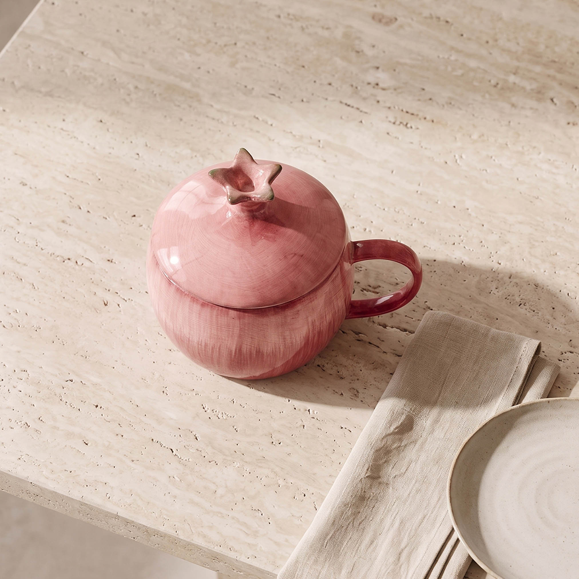 Pomegranate Stoneware Mug with Lid-household-kitchen-foodstorage-spiceracksandjars-image-2