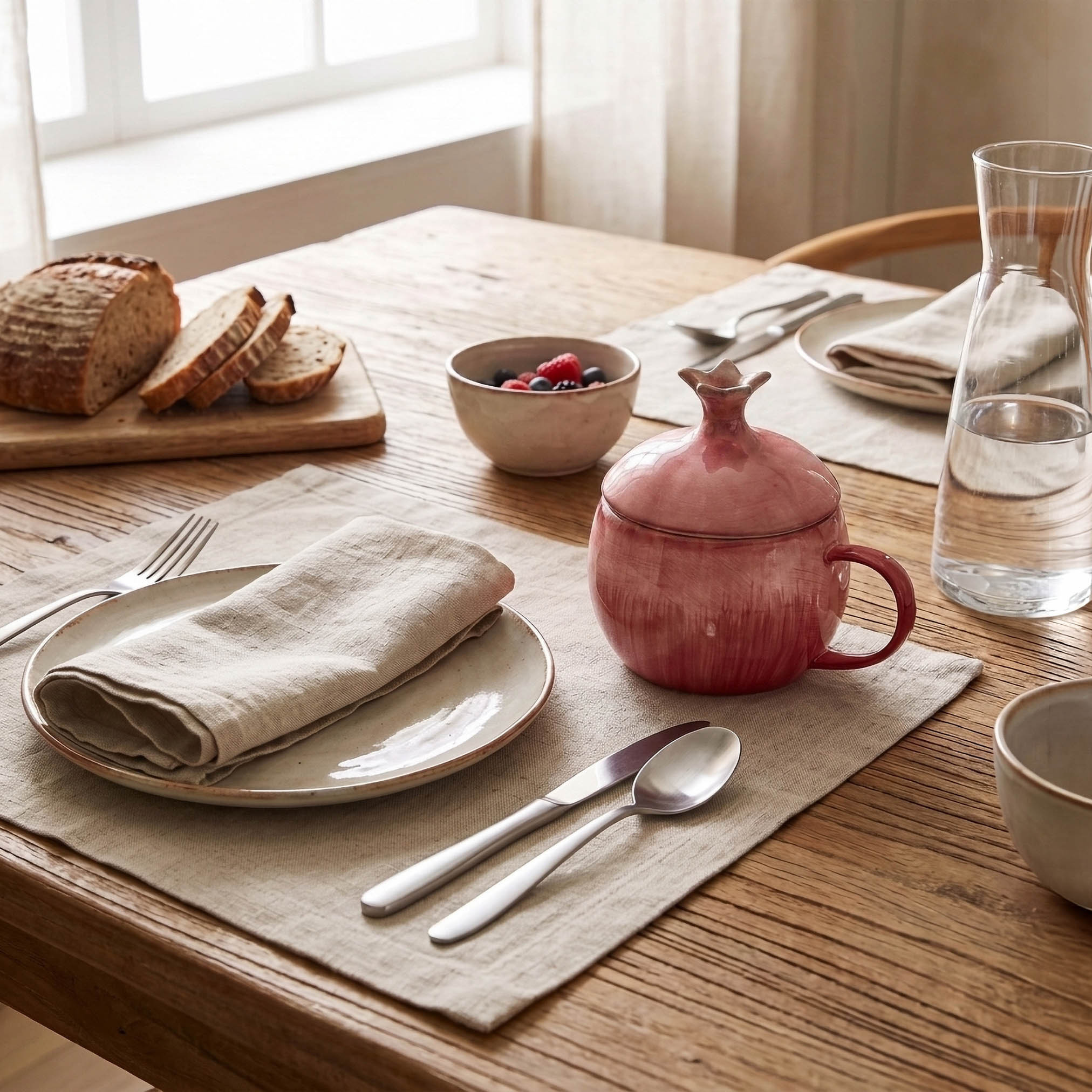 Pomegranate Stoneware Mug with Lid-household-kitchen-foodstorage-spiceracksandjars-image-4