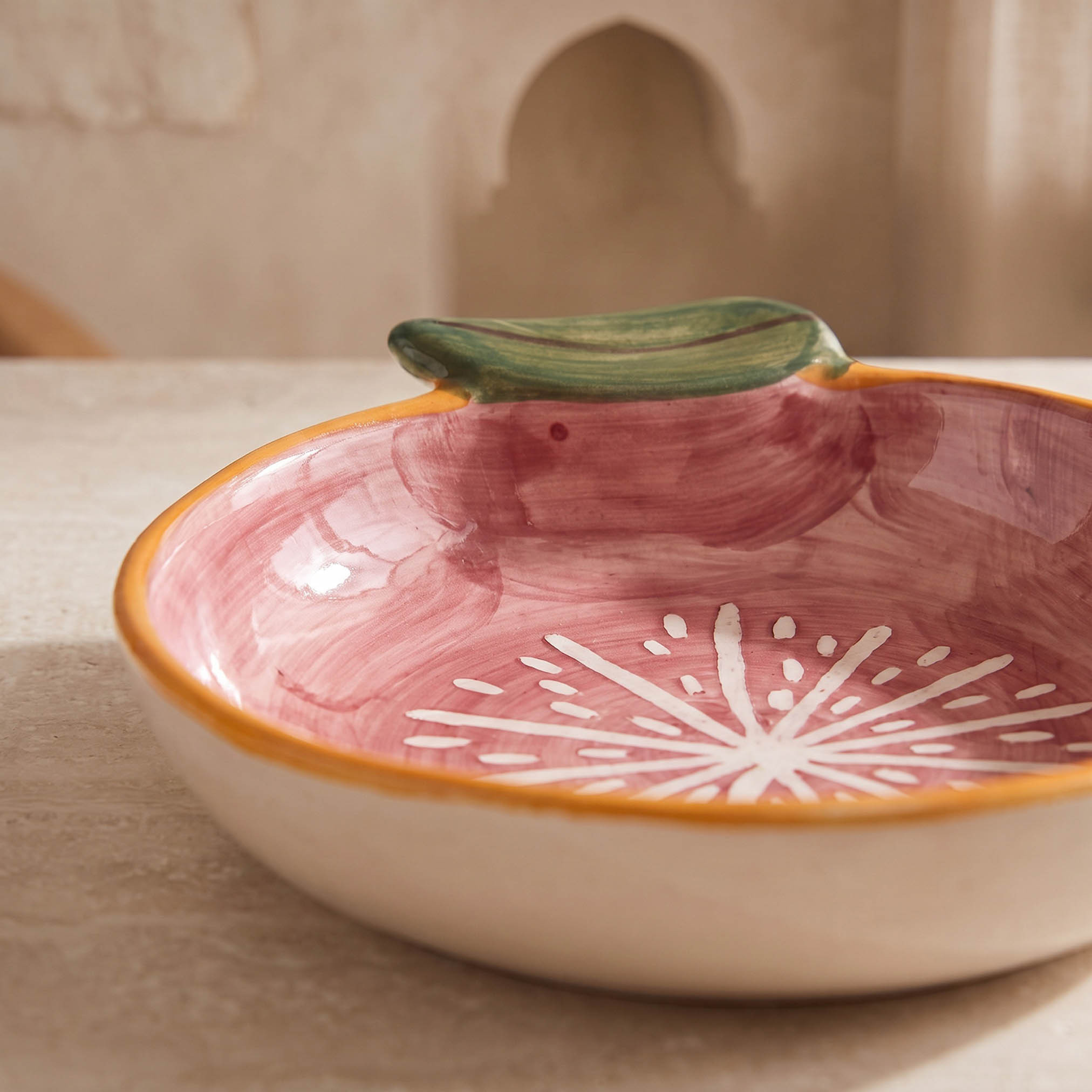 وعاء تقديم خزف بتصميم رمان - 10x9x2 سم-household-dining-dinnerware-bowls-image-3