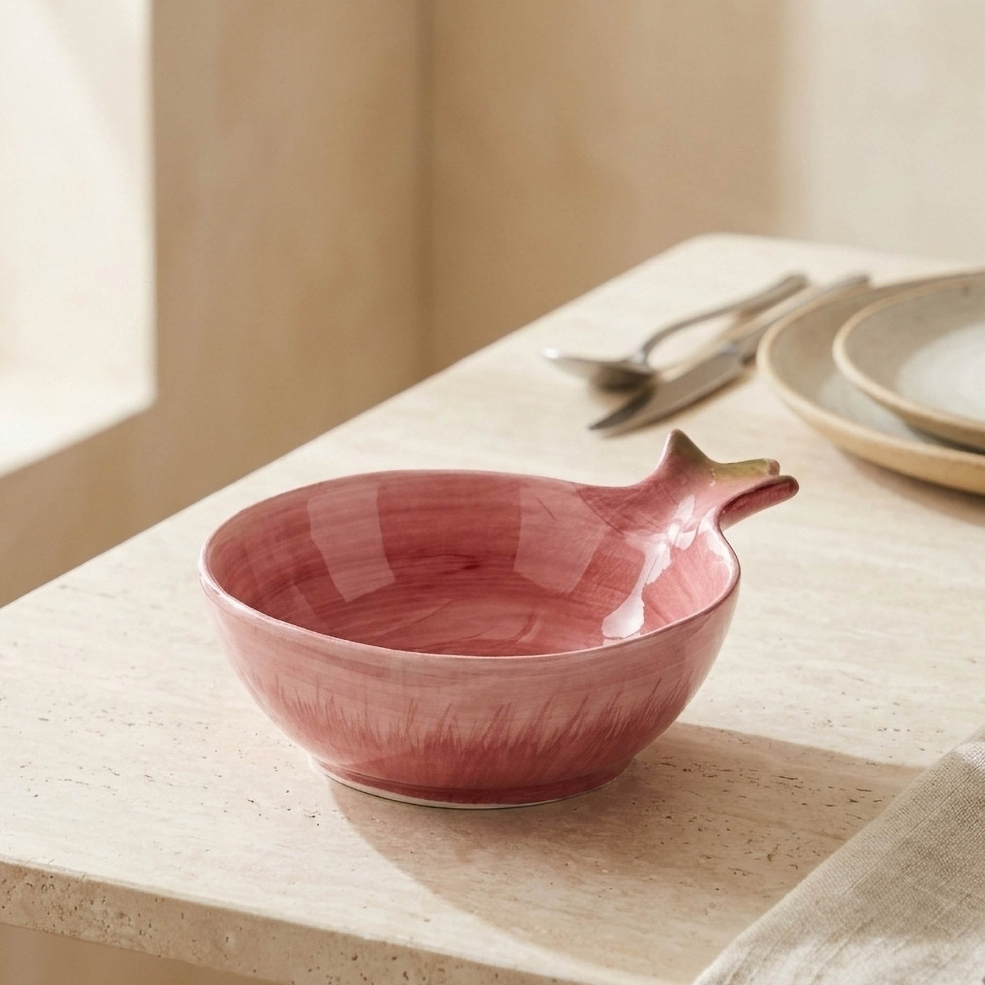 Pomegranate Stoneware Serving Bowl - 11x9x4 cms-household-dining-dinnerware-bowls-image-1