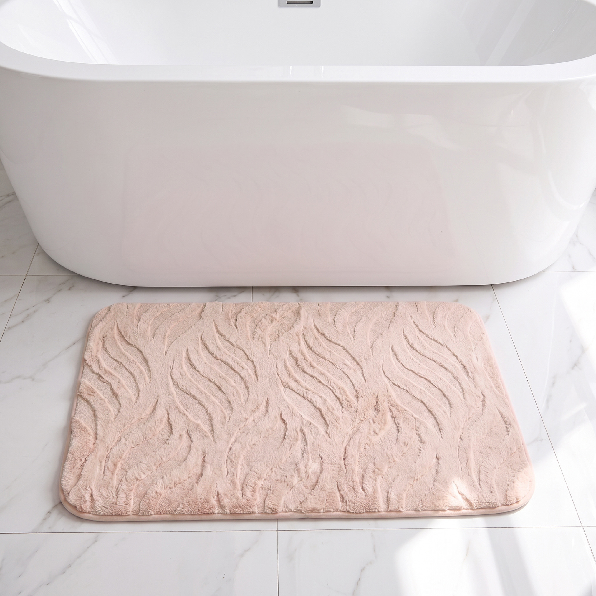 Textured 2-Piece Rabbit Fur Bath Mat Set-household-bathandlaundry-bathlinen-bathmatsandtubmats-image-2