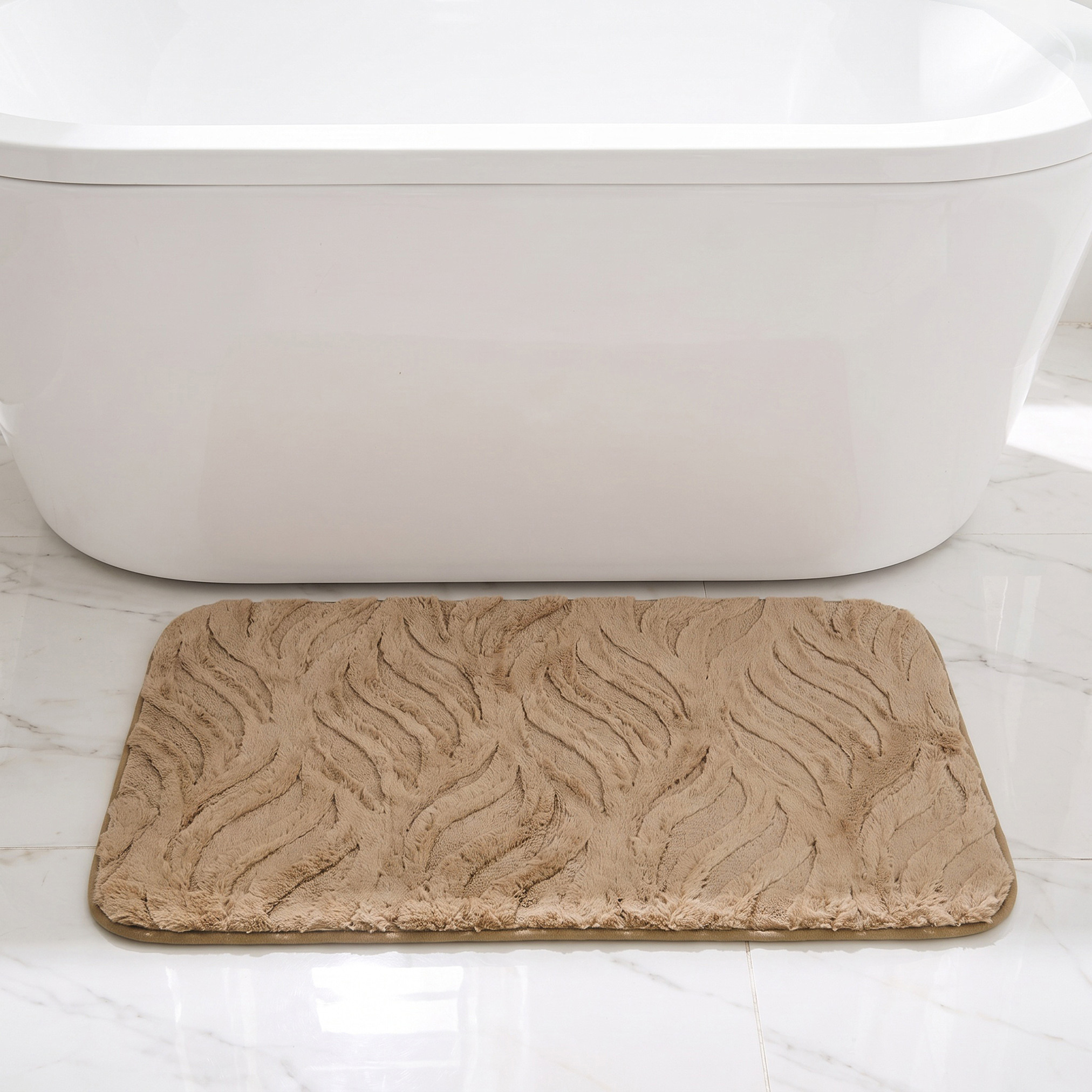 Textured 2-Piece Rabbit Fur Bath Mat Set-household-bathandlaundry-bathlinen-bathmatsandtubmats-image-2