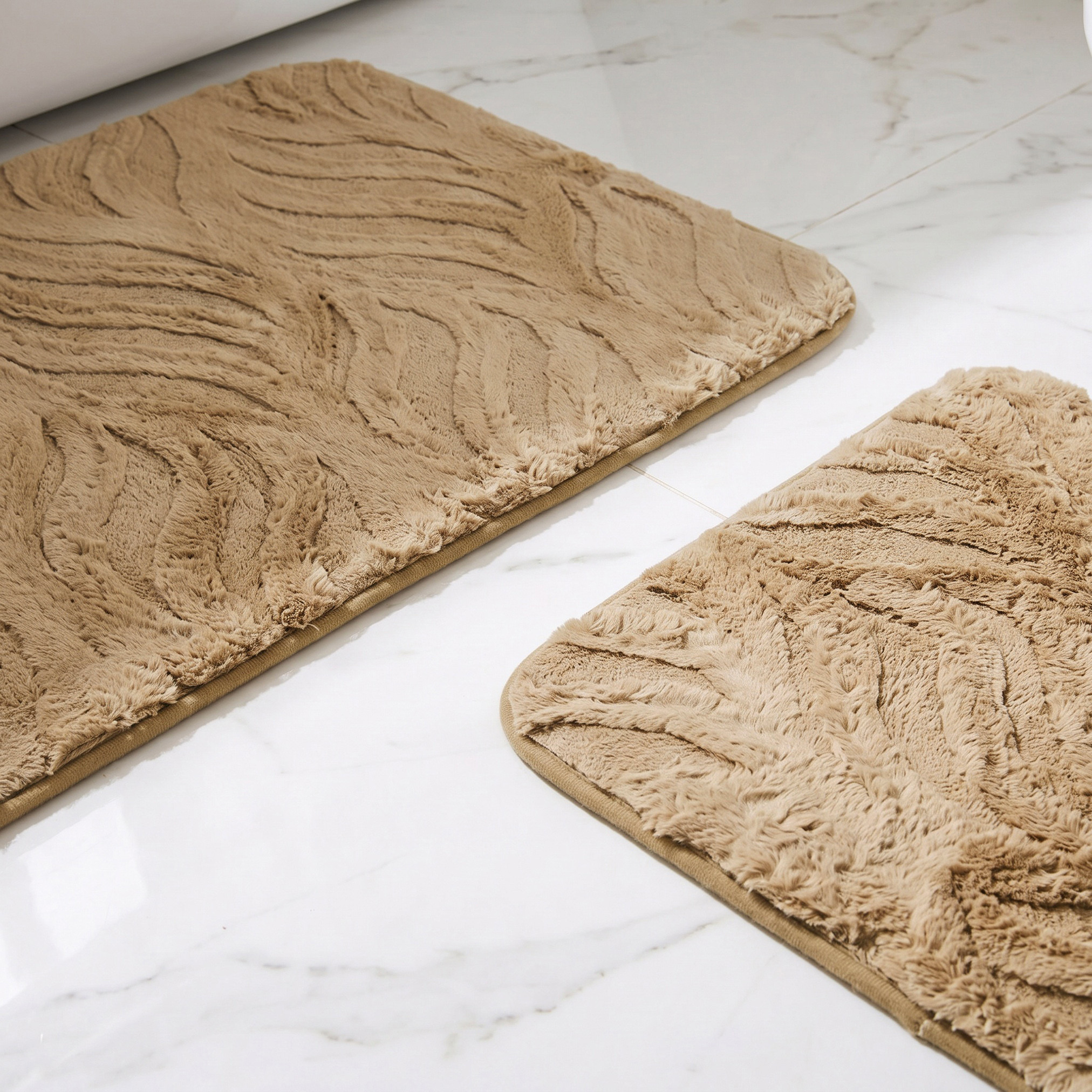 Textured 2-Piece Rabbit Fur Bath Mat Set-household-bathandlaundry-bathlinen-bathmatsandtubmats-image-4