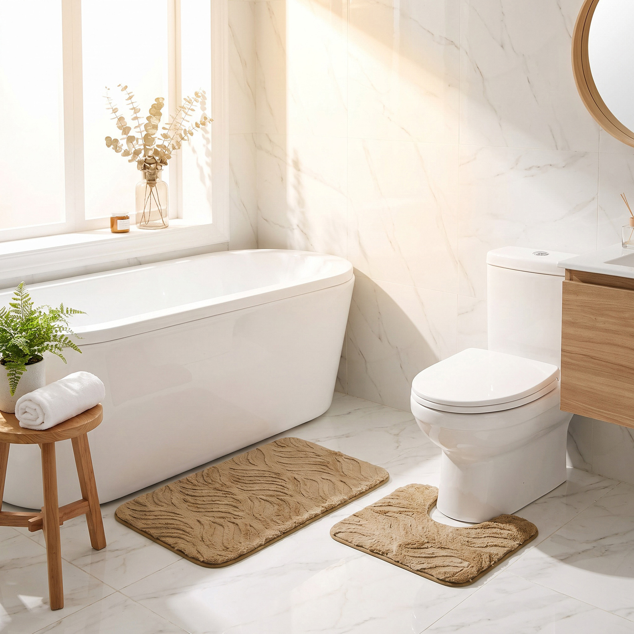 Textured 2-Piece Rabbit Fur Bath Mat Set-household-bathandlaundry-bathlinen-bathmatsandtubmats-image-5