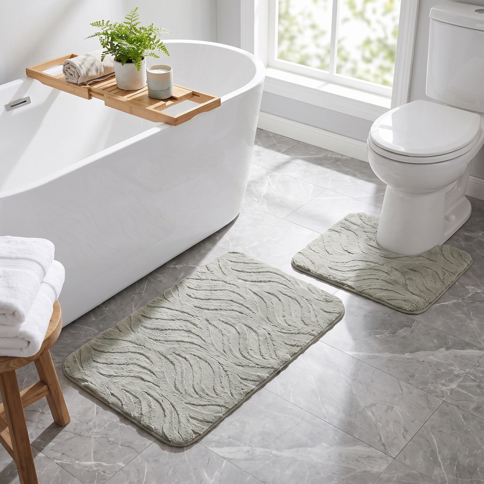 Textured 2-Piece Rabbit Fur Bath Mat Set-household-bathandlaundry-bathlinen-bathmatsandtubmats-image-5