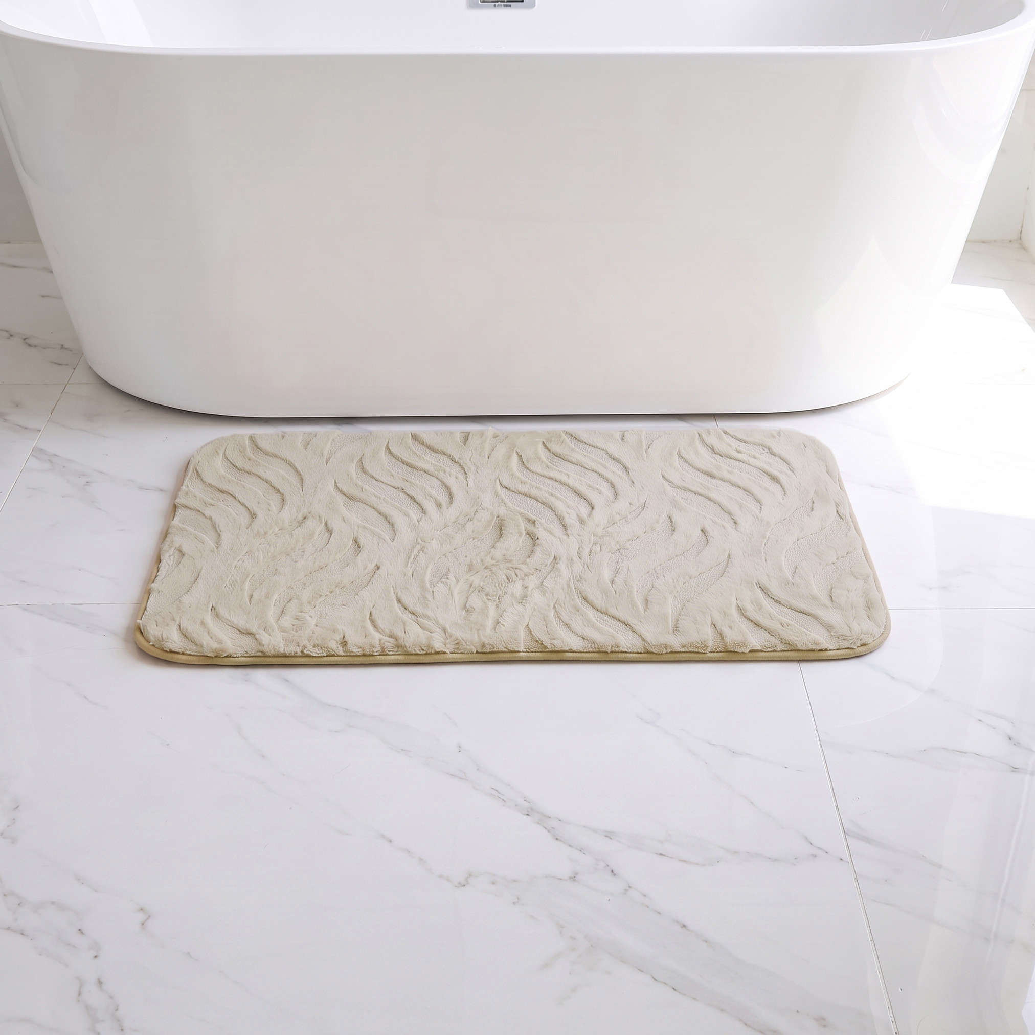Textured 2-Piece Rabbit Fur Bath Mat Set-household-bathandlaundry-bathlinen-bathmatsandtubmats-image-2