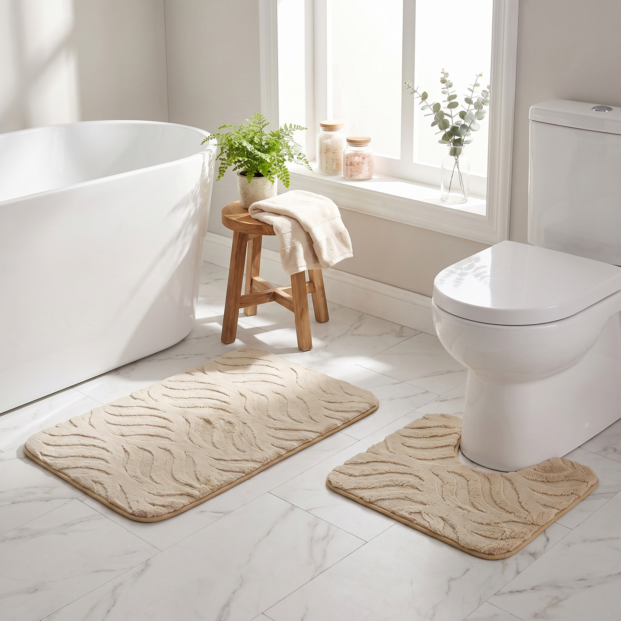 Textured 2-Piece Rabbit Fur Bath Mat Set-household-bathandlaundry-bathlinen-bathmatsandtubmats-image-5