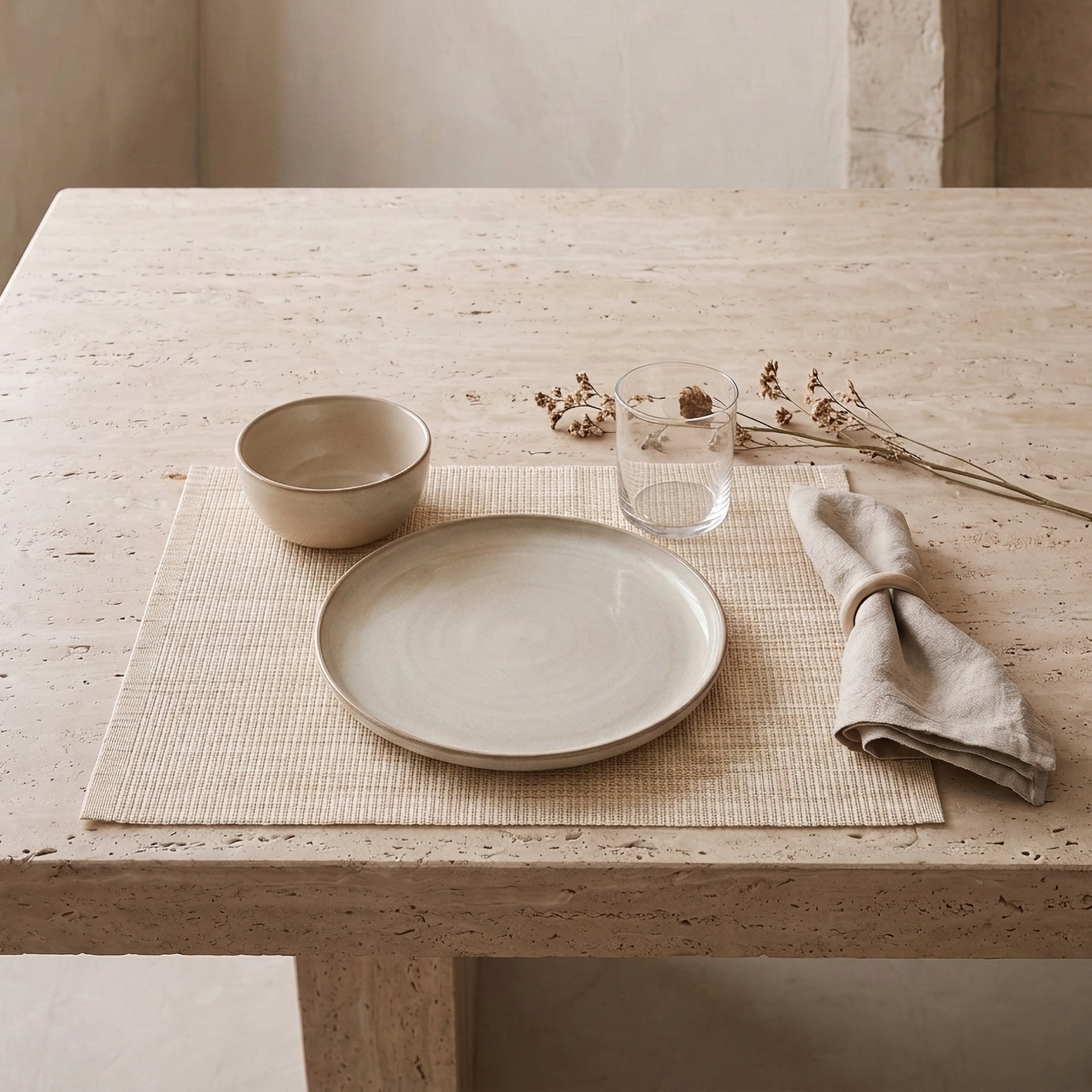 Nehma 4-Piece Ribbed Placemat Set - 30x45 cms-household-dining-tablelinen-placemats-image-1